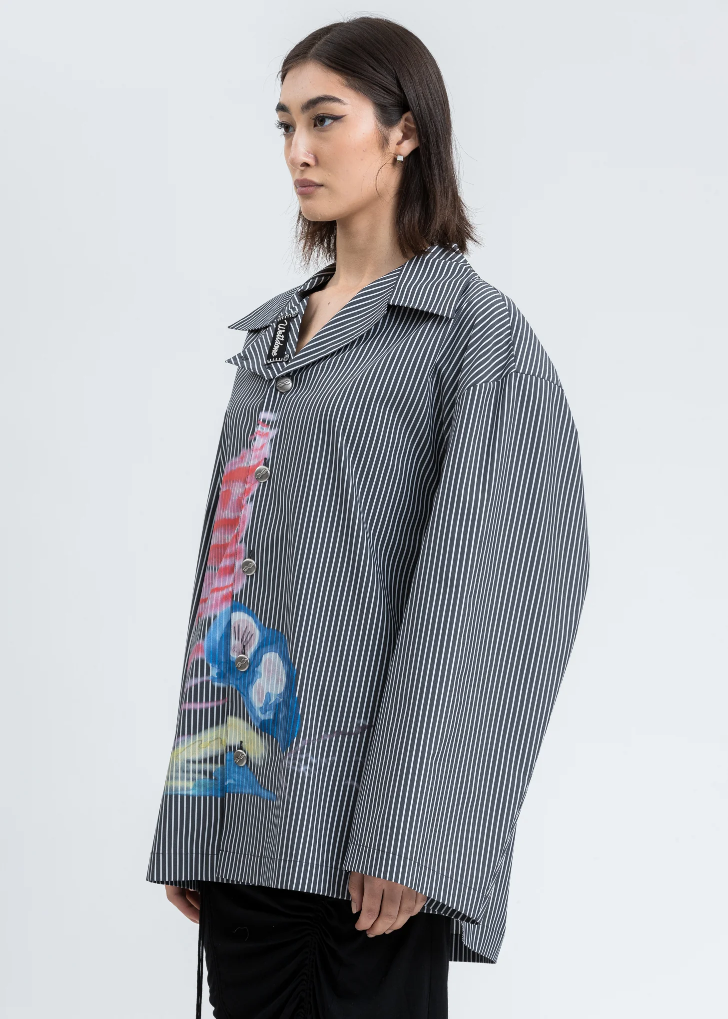 Black Striped Shell Print Shirt - Image 3