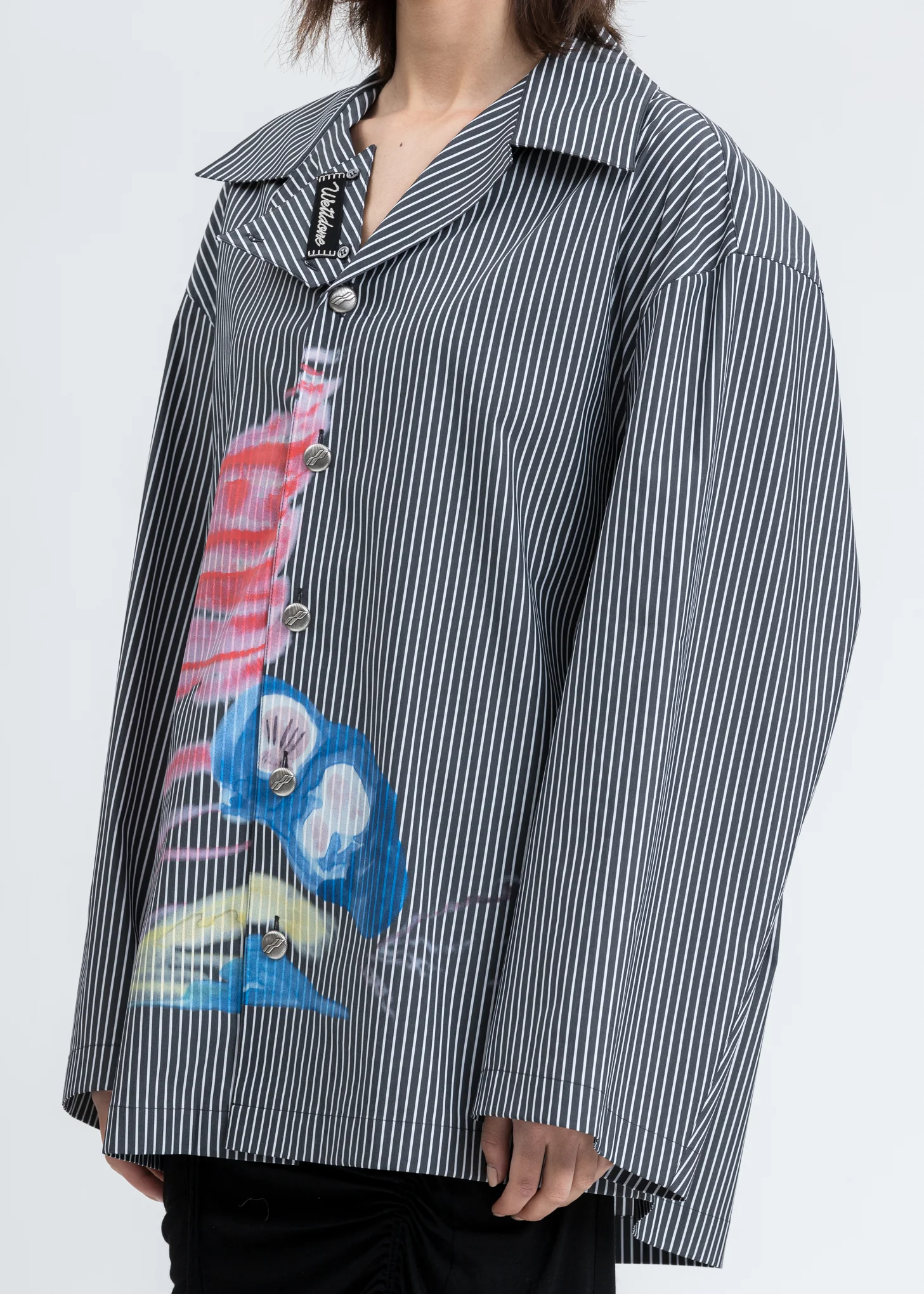Black Striped Shell Print Shirt - Image 5