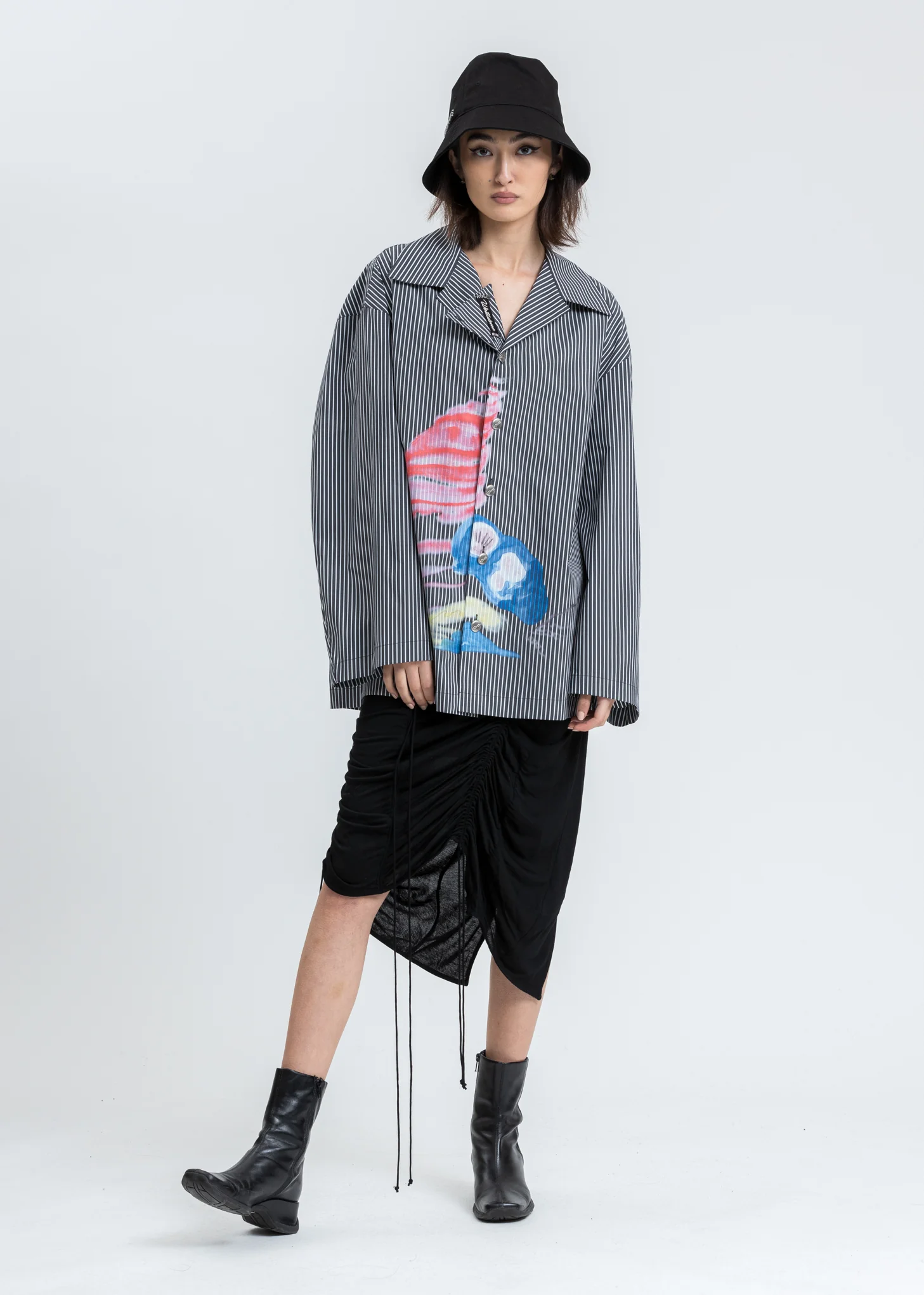 Black Striped Shell Print Shirt - Image 7