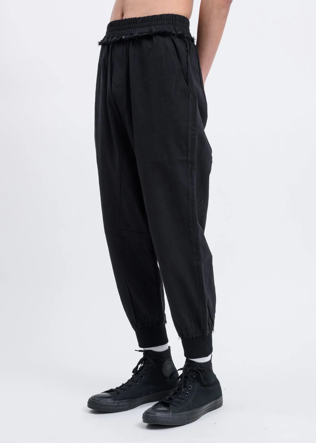 Black Striped Woven Pants