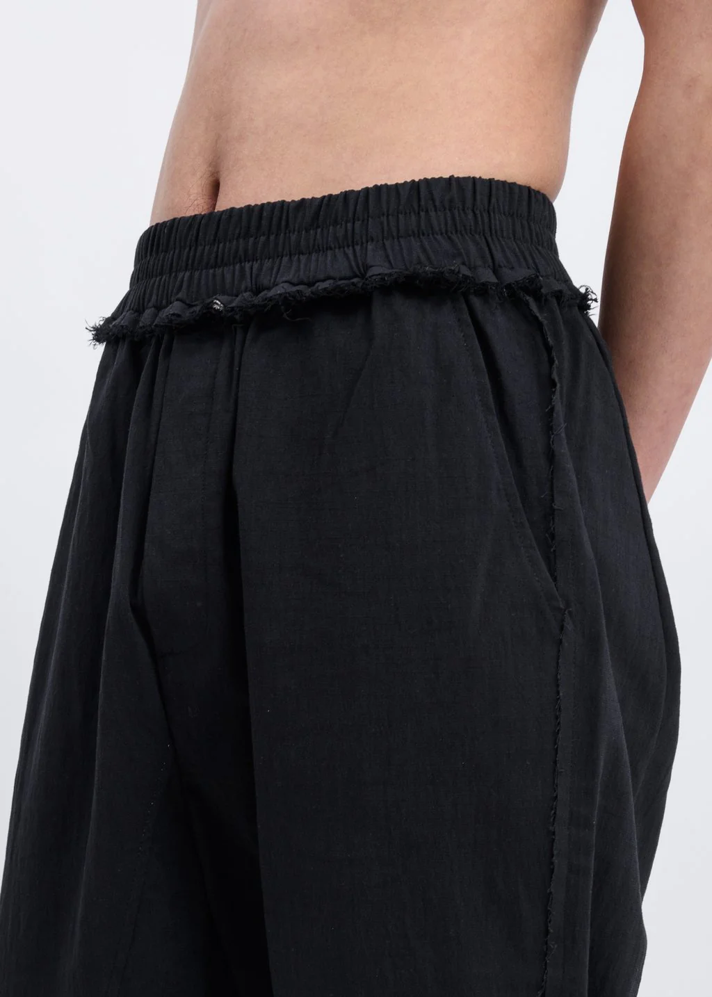 Black Striped Woven Pants - Image 3