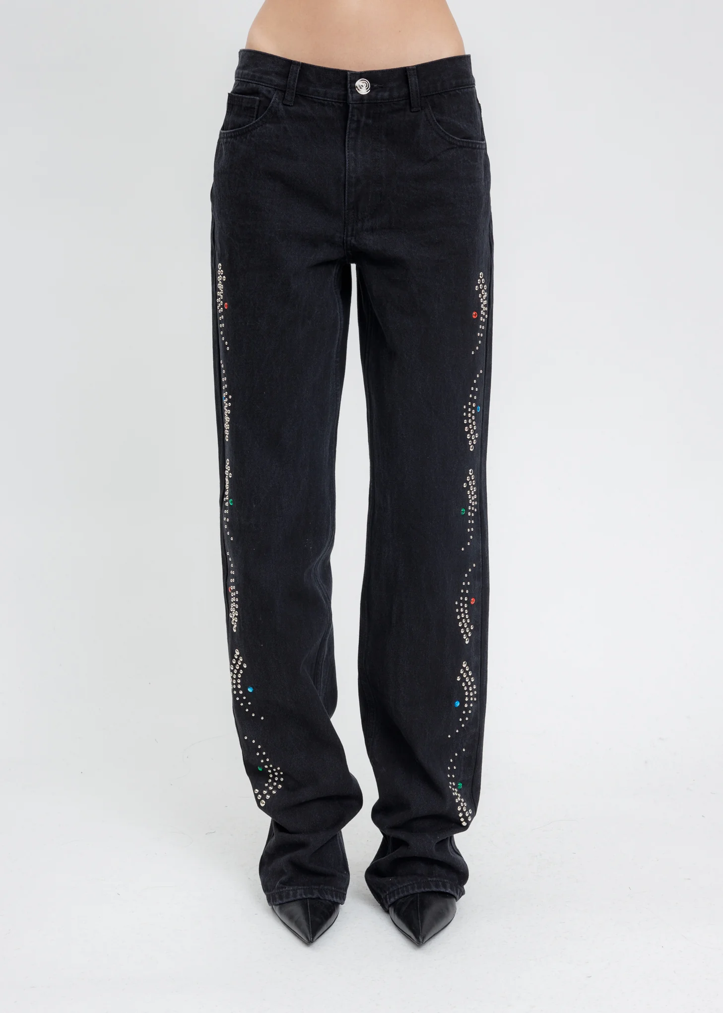 Black Stud Artwork Pants