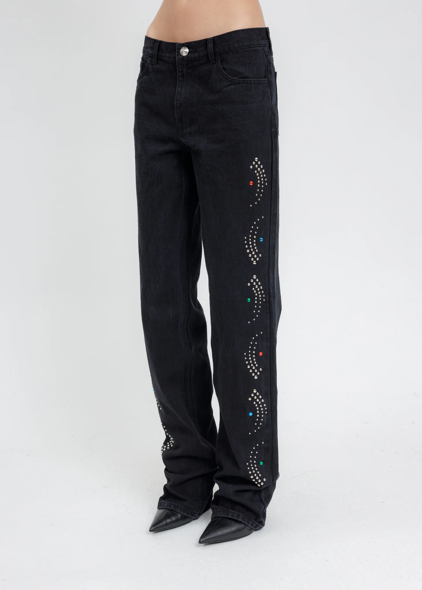 Black Stud Artwork Pants - Image 2