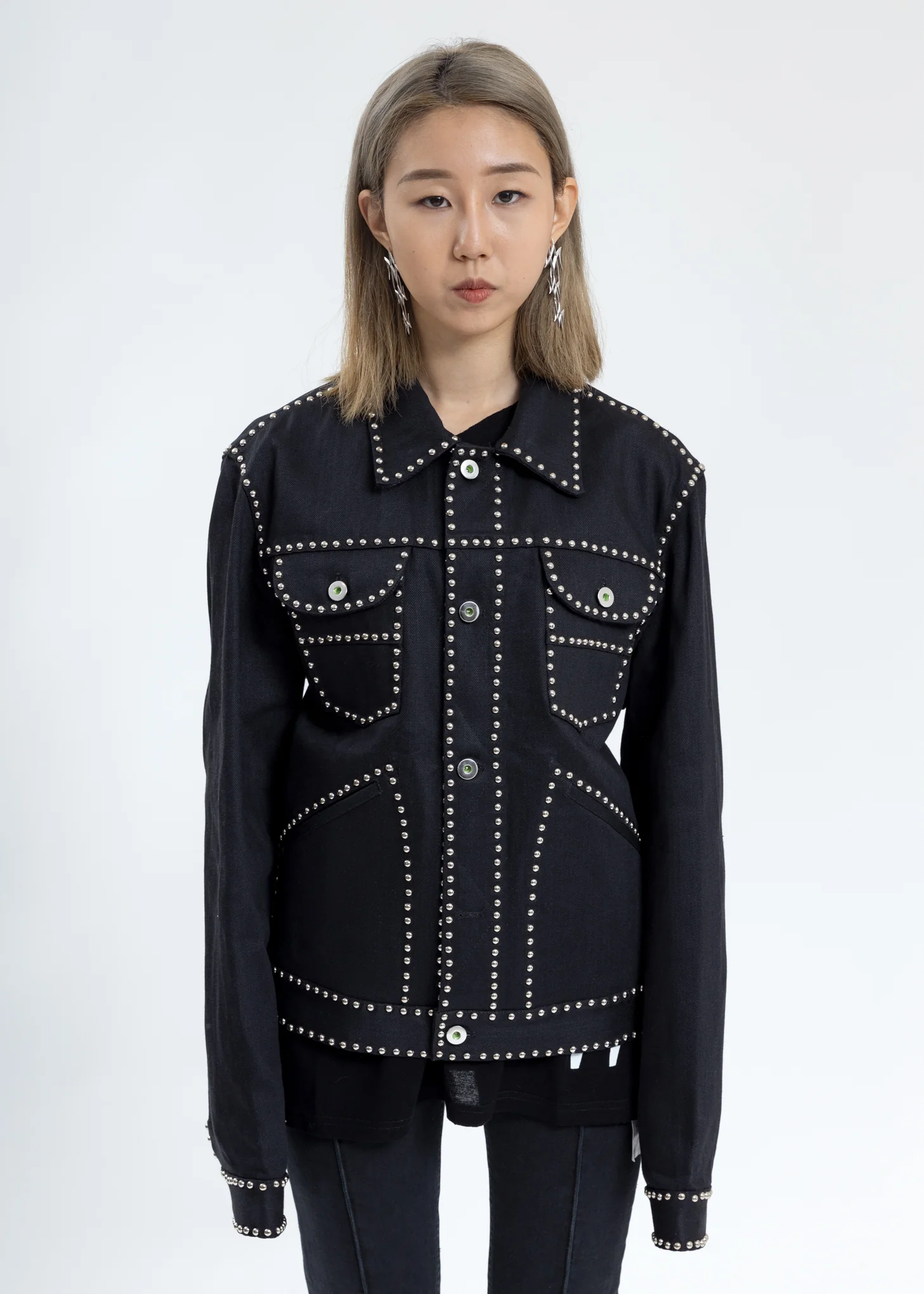 Black Studded Denim Jacket