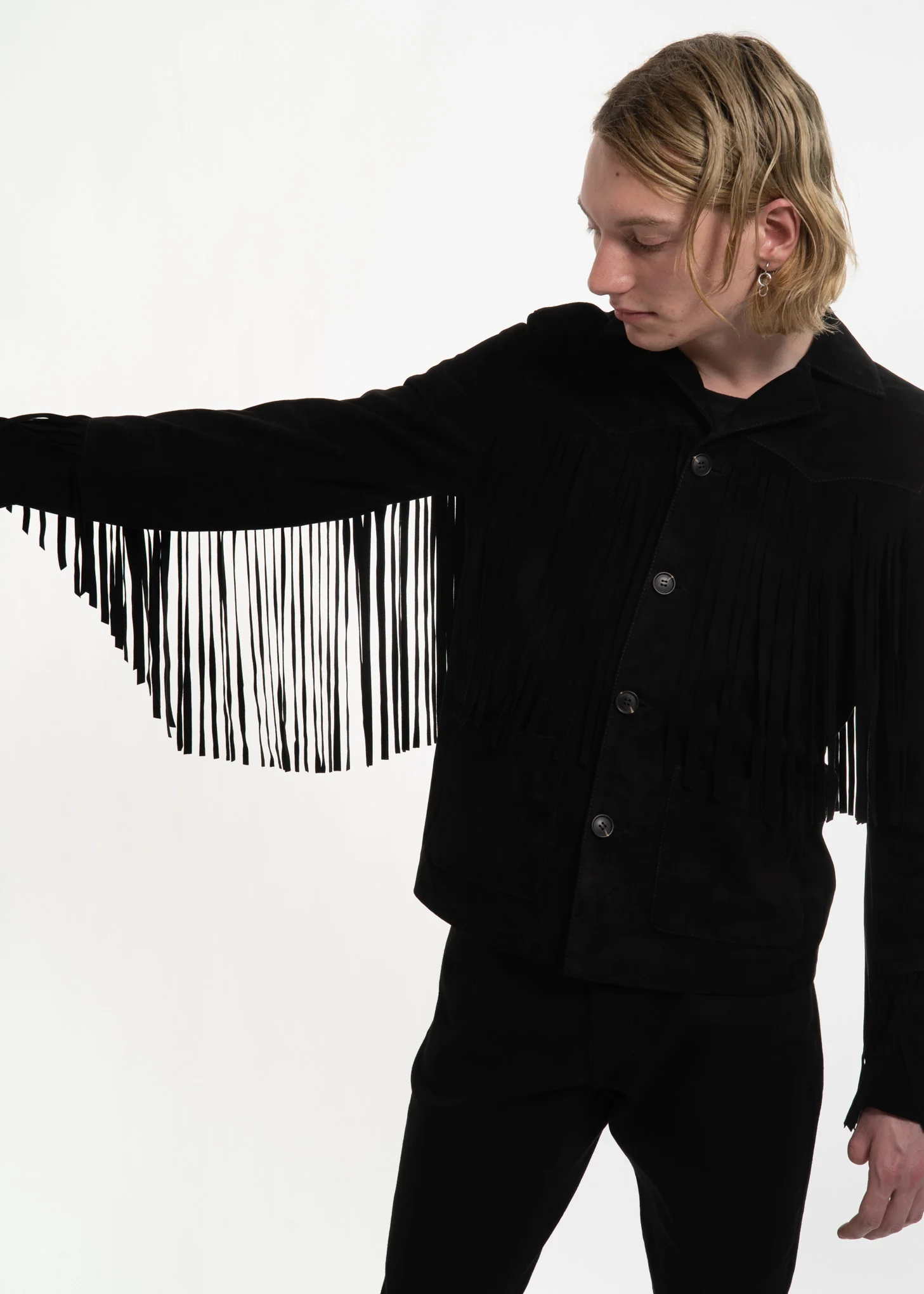 Black Suede Hendrix Fringe Jacket
