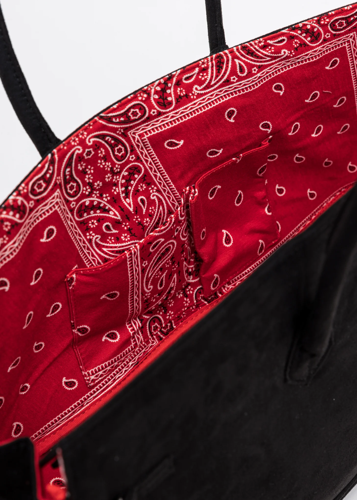 Black Suede Leather Bandana Bag - Image 6