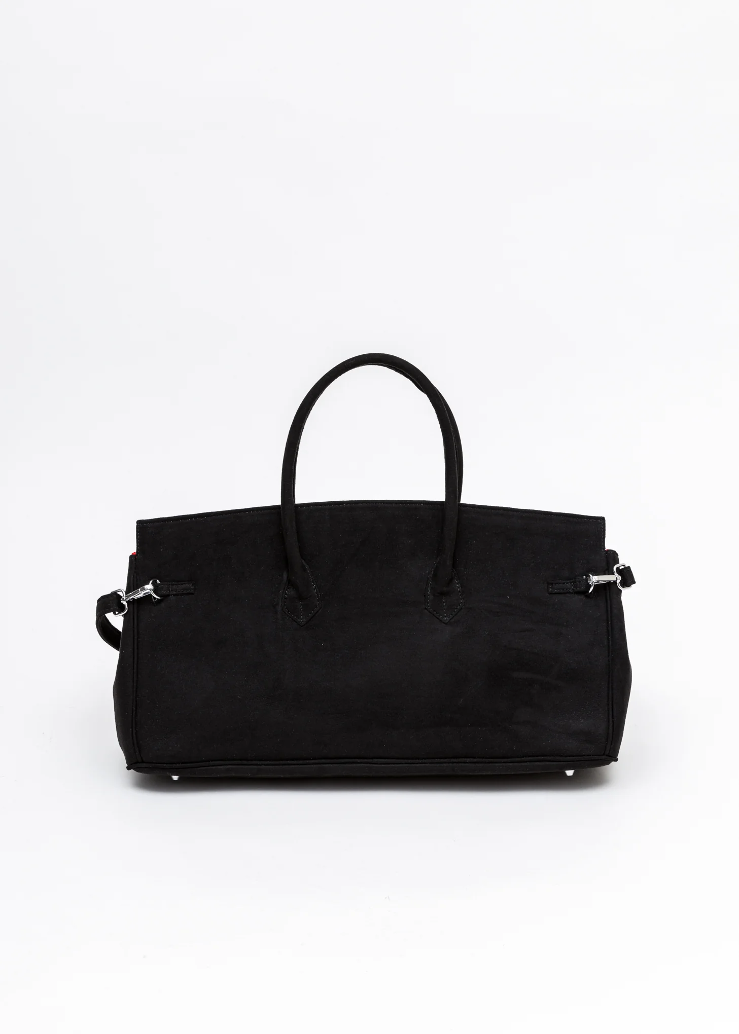 Black Suede Leather Bandana Bag - Image 7