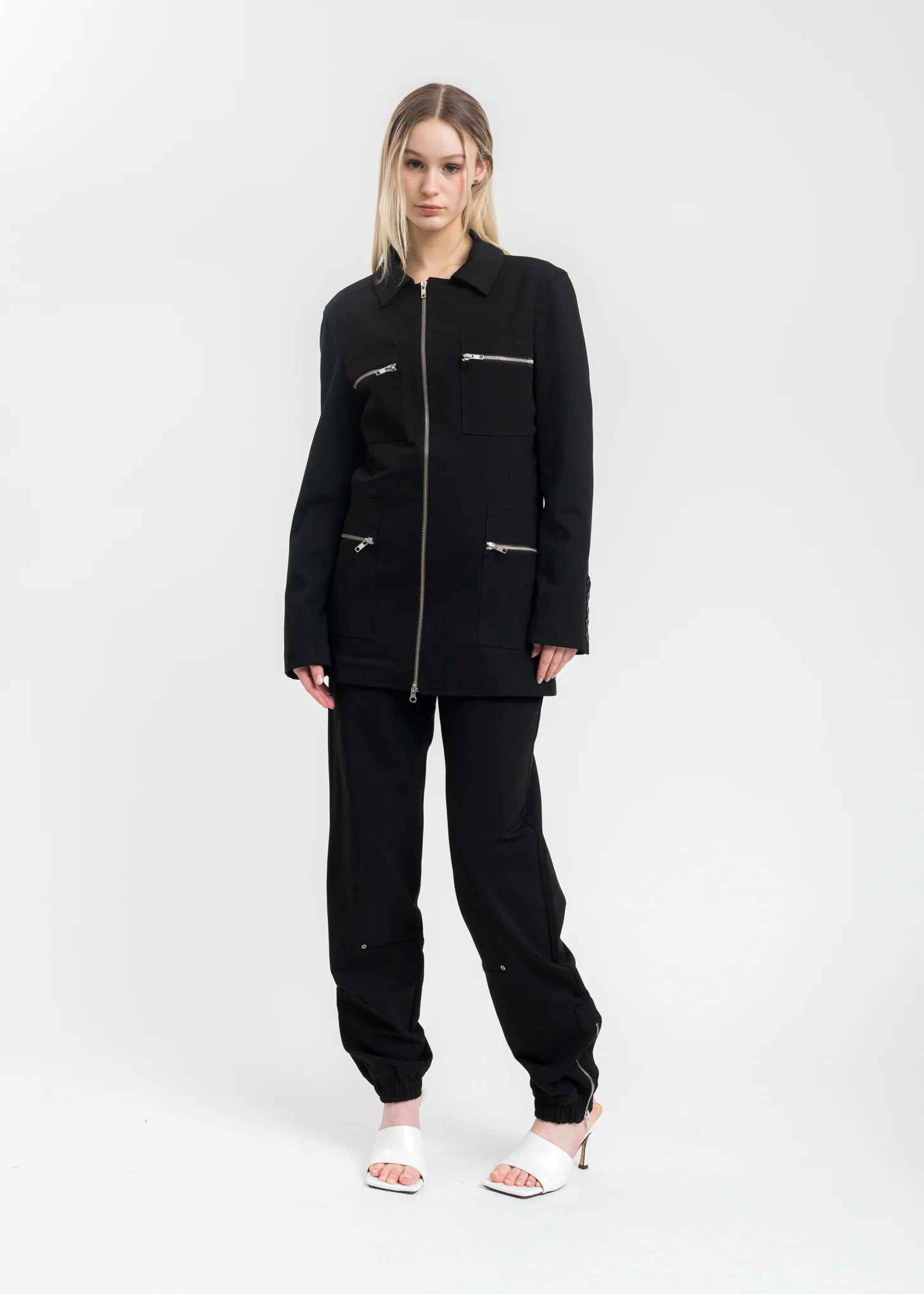 Black Suit Jacket With Zip - Image 6