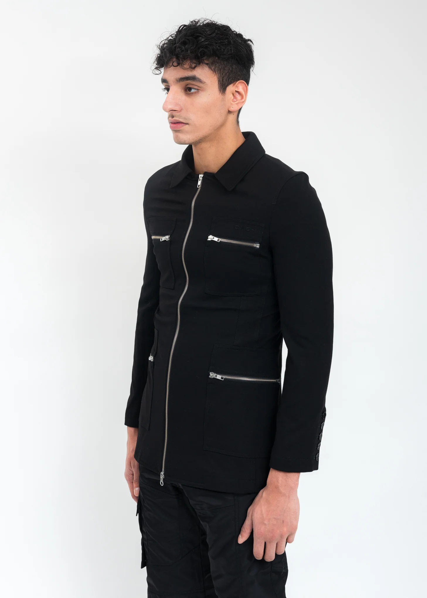 Black Suit Jacket With Zip - Image 3