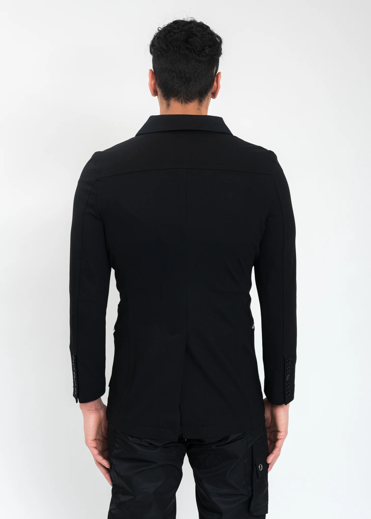 Black Suit Jacket With Zip - Image 4