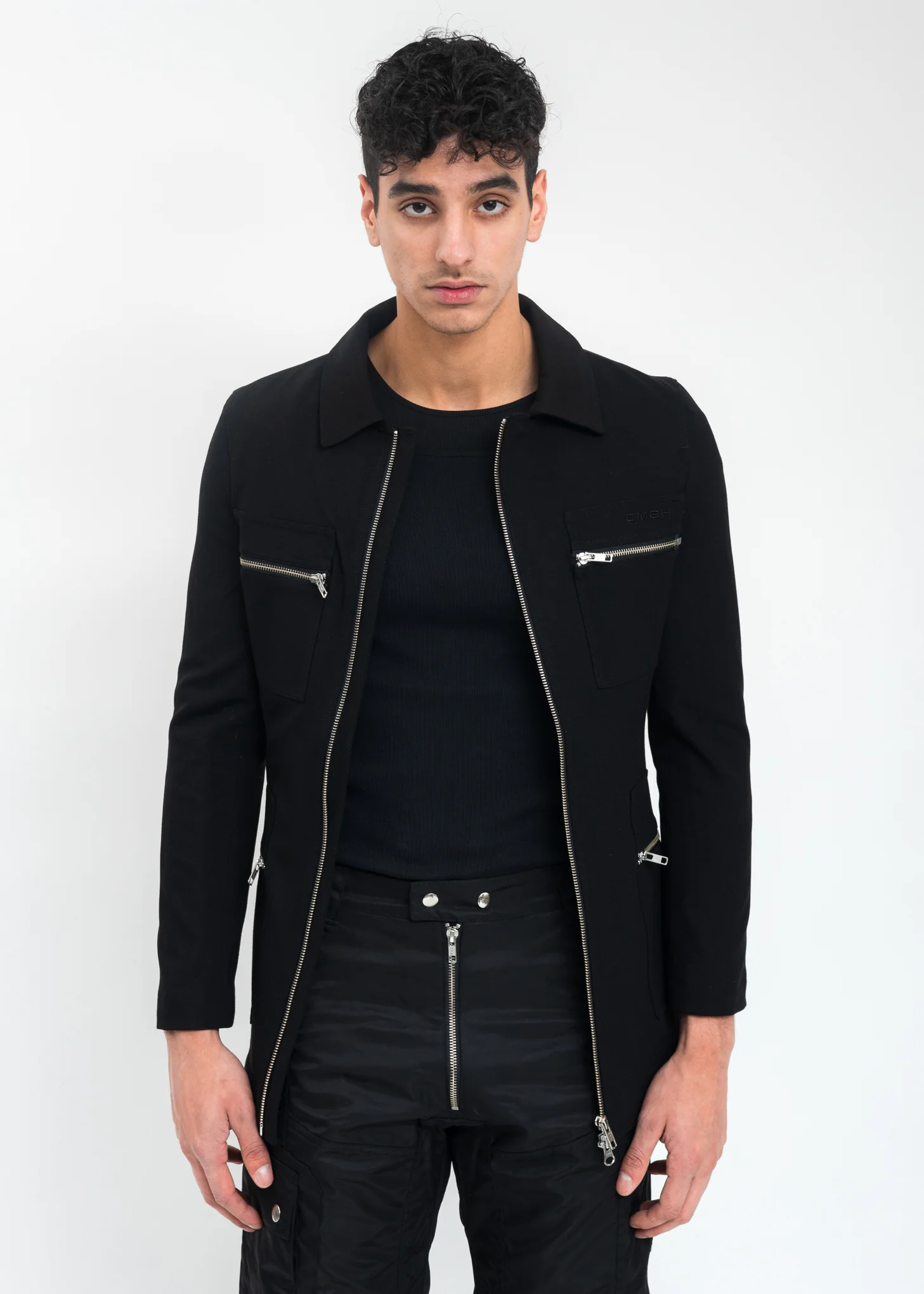 Black Suit Jacket With Zip - Image 7