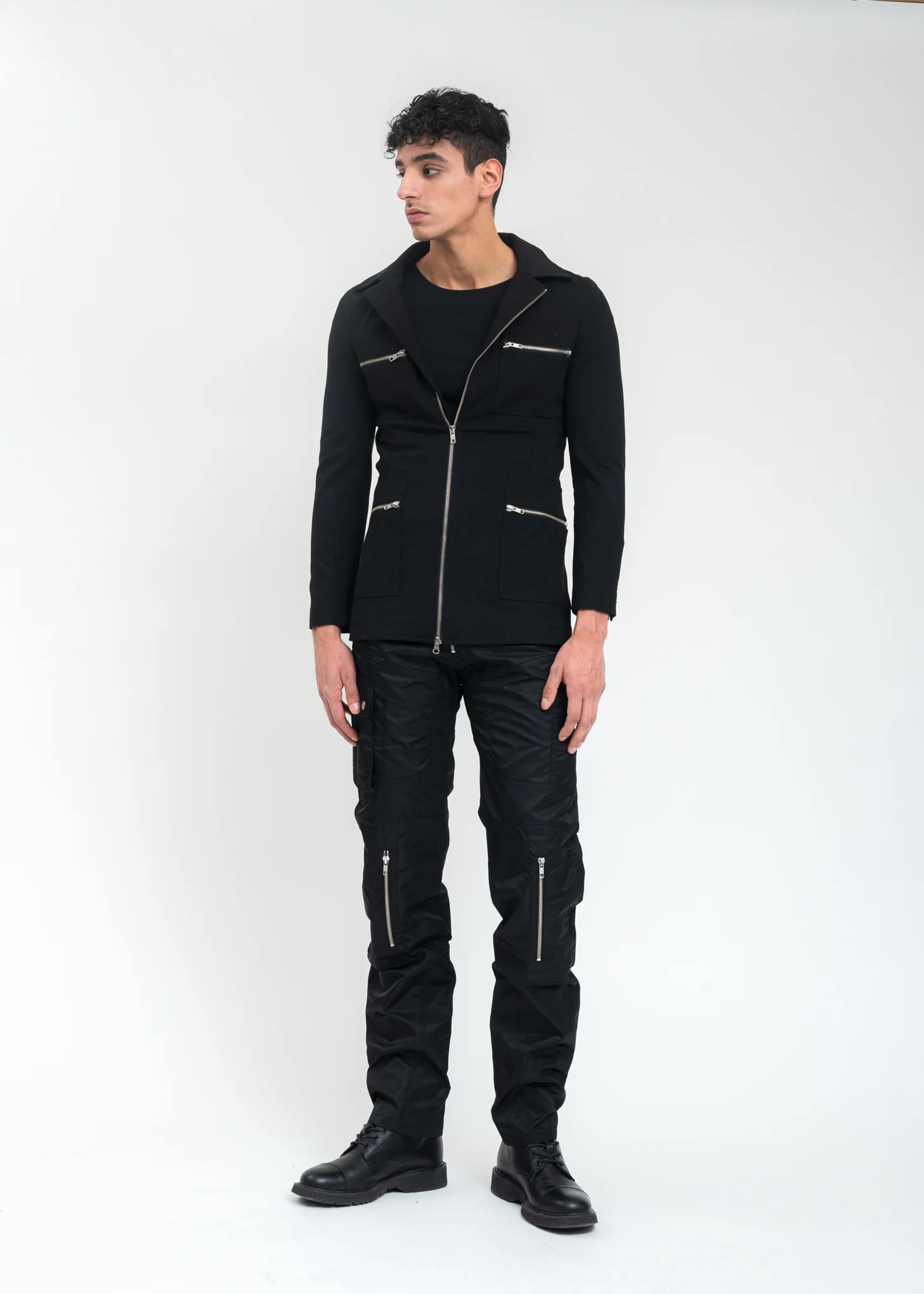 Black Suit Jacket With Zip - Image 8
