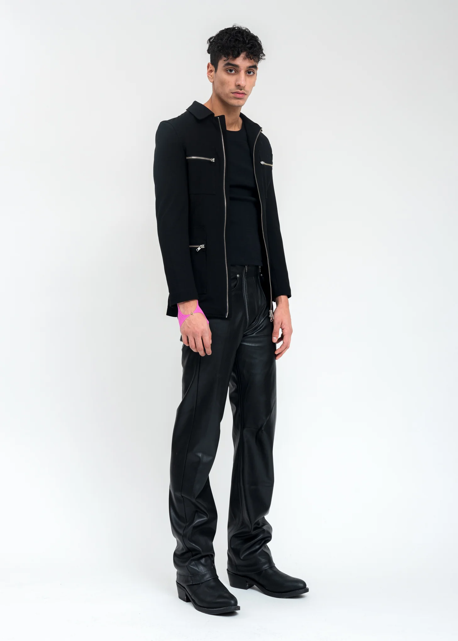 Black Suit Jacket With Zip - Image 9