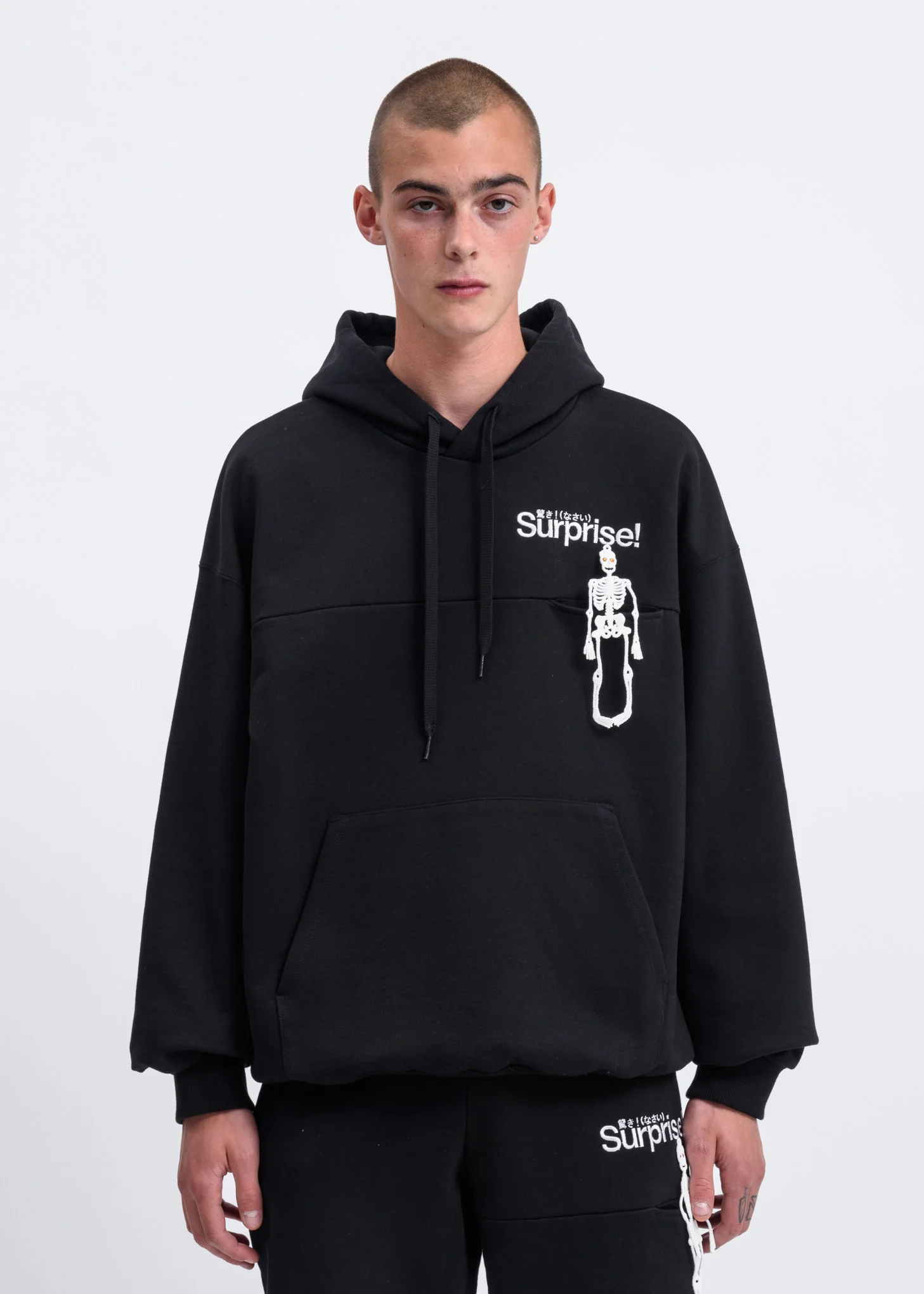 Black “Surprise” Embroidery Hoodie - Image 5
