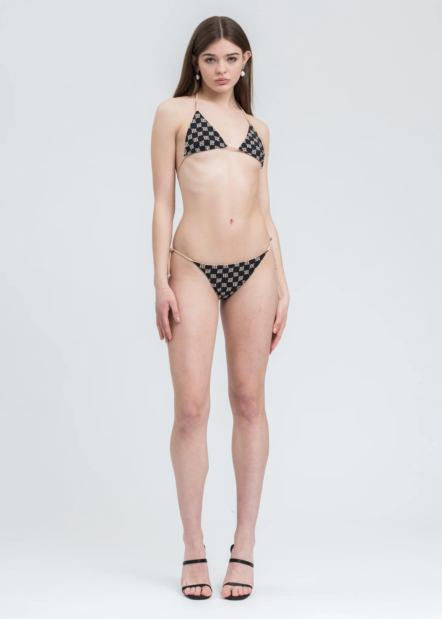 Black Swim Monogram Bikini Top - Image 5