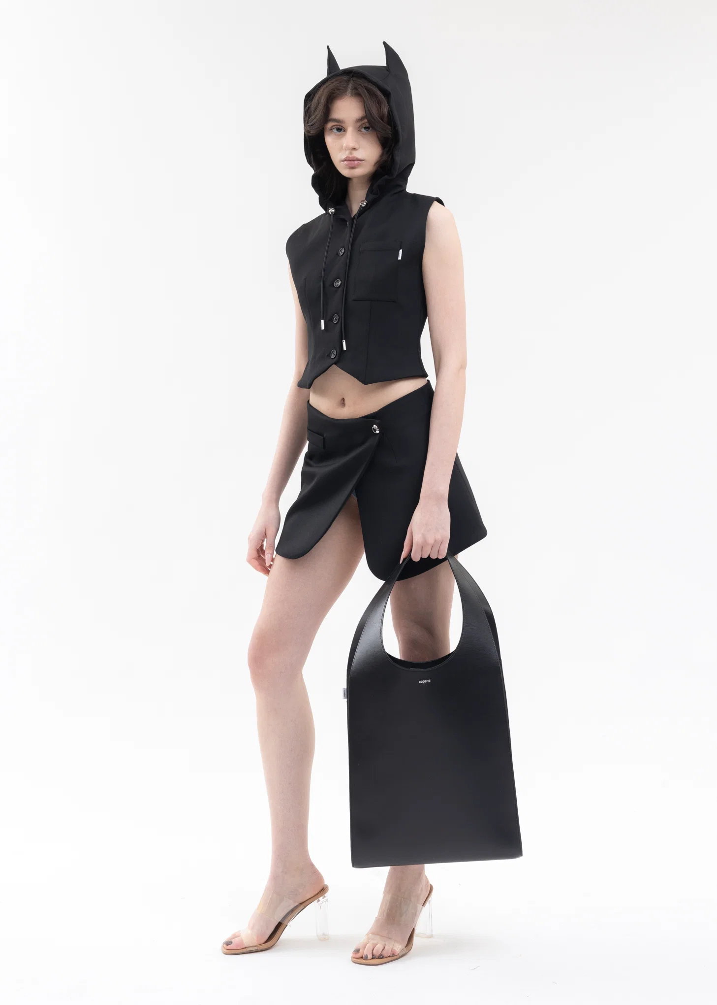 BLACK SWIPE TOTE BAG - Image 3