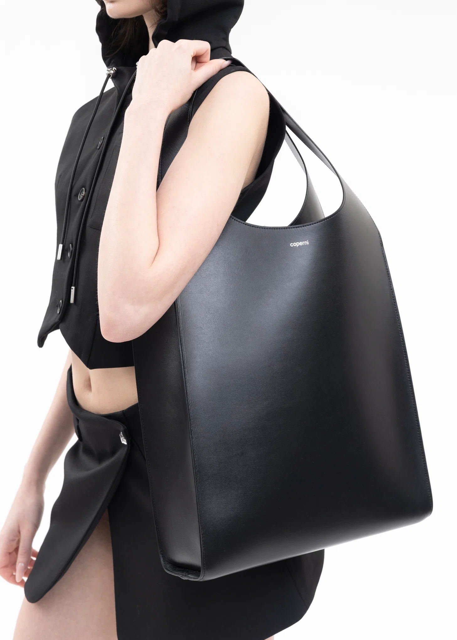 BLACK SWIPE TOTE BAG - Image 4