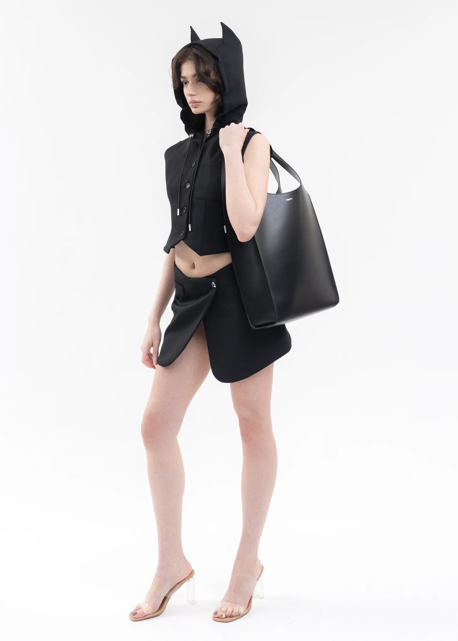 BLACK SWIPE TOTE BAG - Image 5