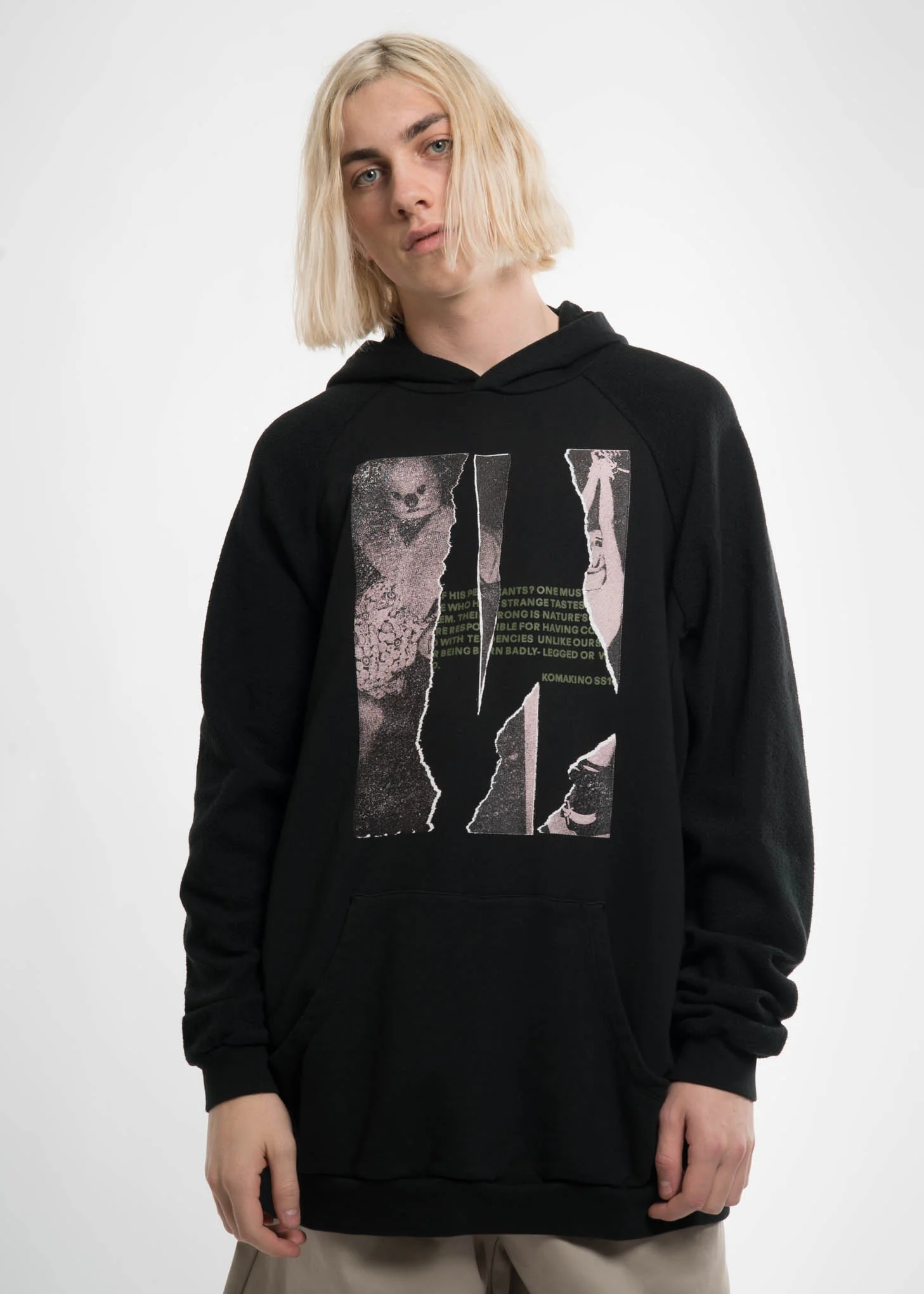 Black T Cut Inside-Out Hoodie