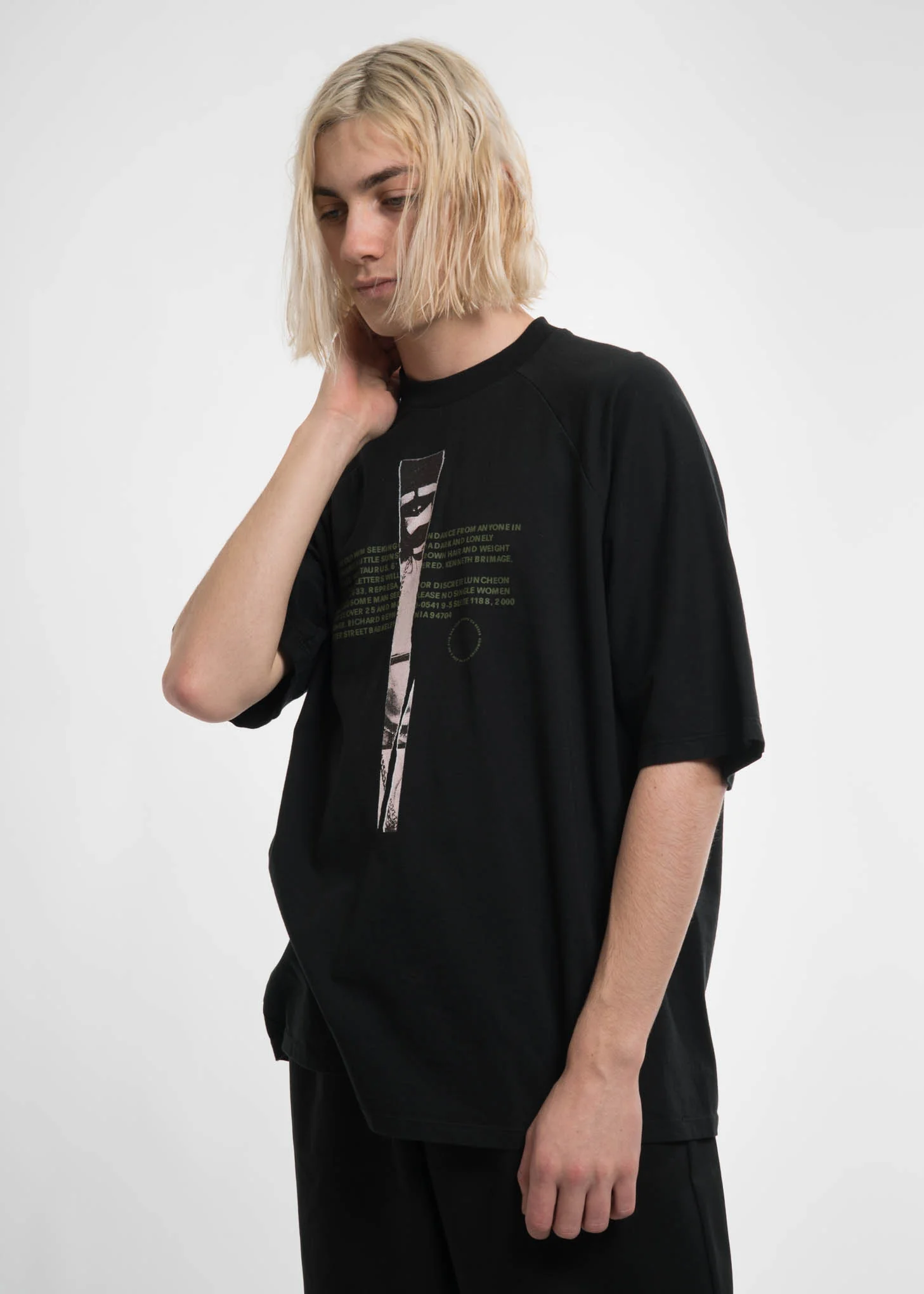 Black T Cut T-Shirt w/ Print 6 - Image 5