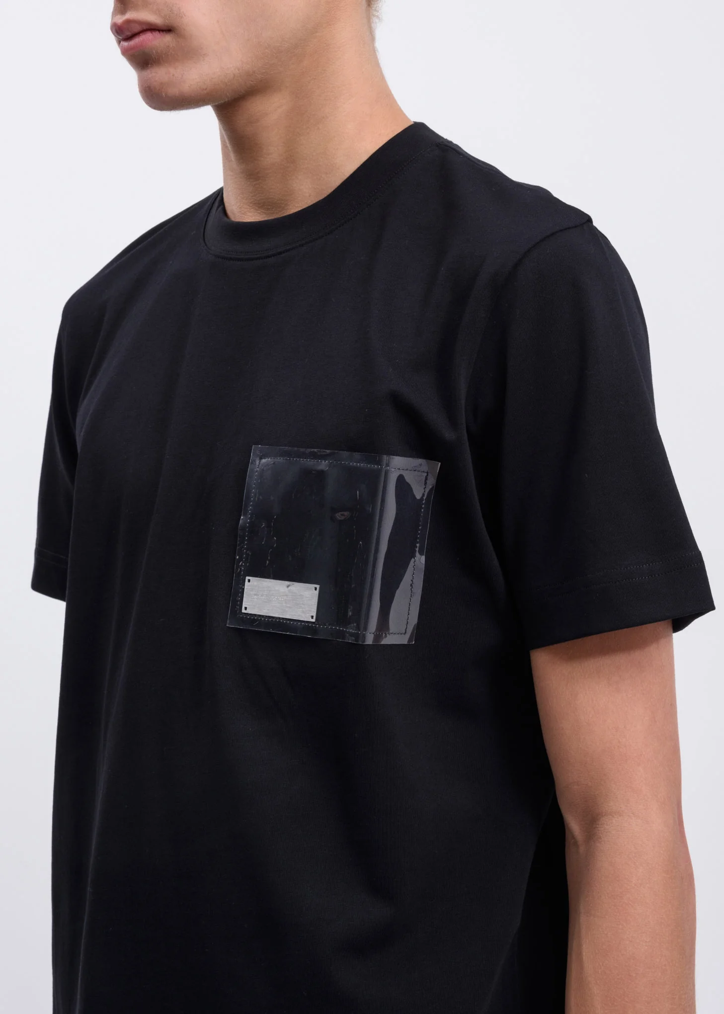 Black T-Shirt w/ PVC Pocket - Image 2