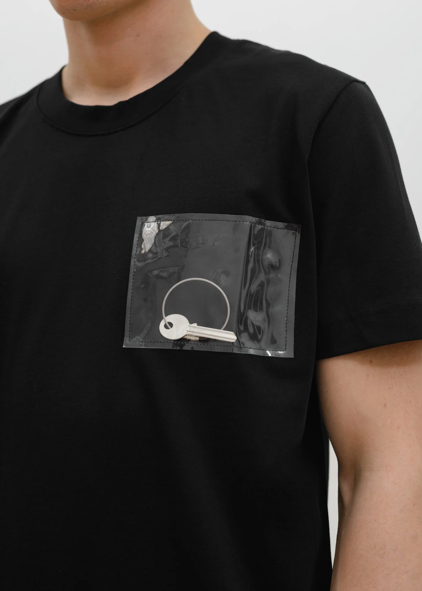 Black T-Shirt w/ PVC Pocket - Image 2