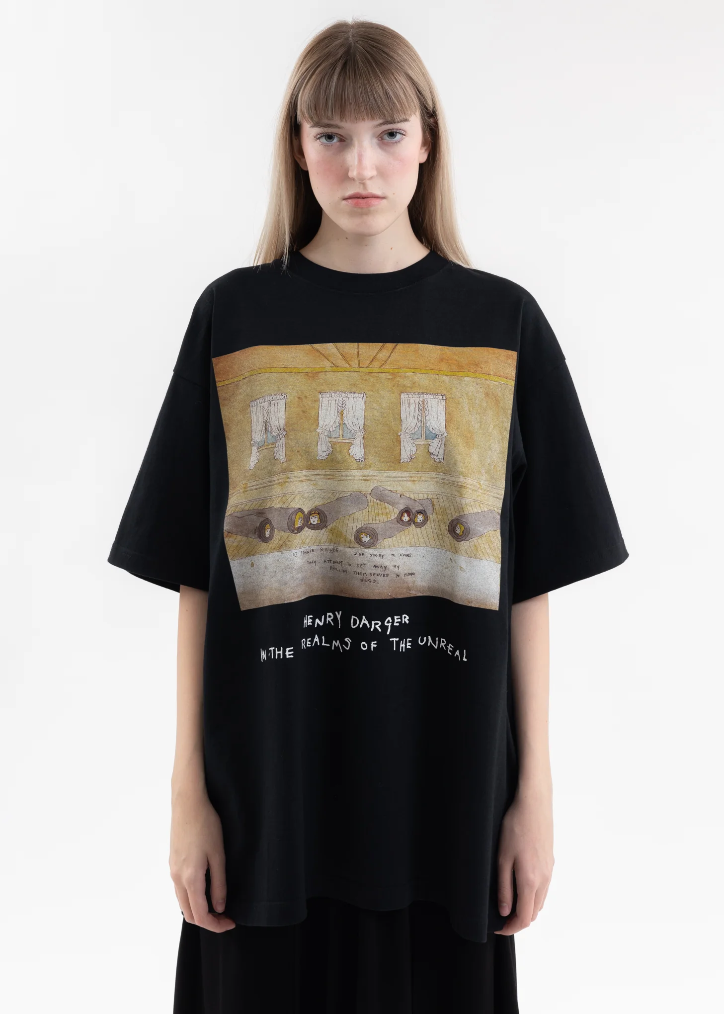 Black T-Shirts - Girls Rolled Up In Carpets KIDILL × Henry Darger Collaboration