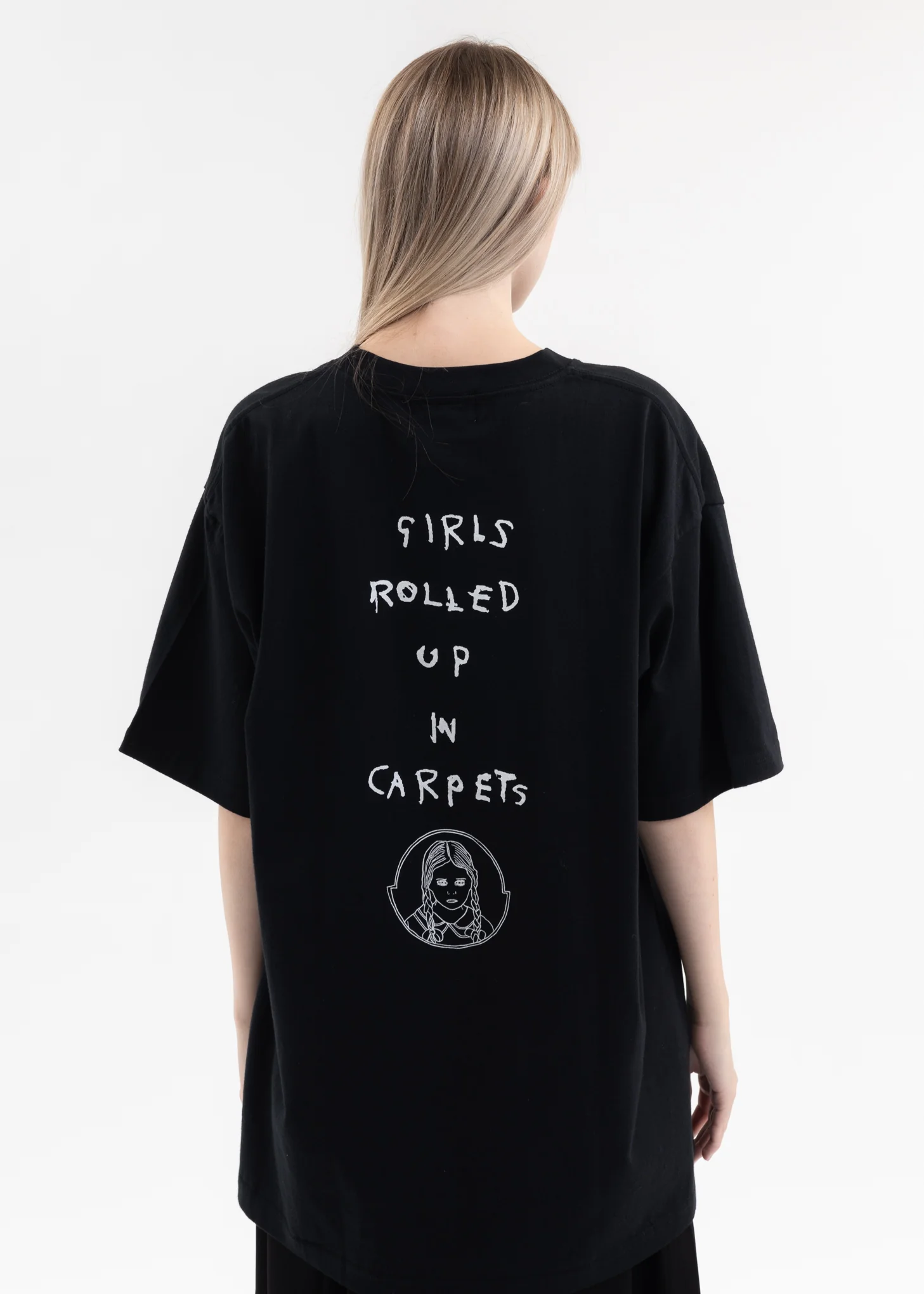 Black T-Shirts - Girls Rolled Up In Carpets KIDILL × Henry Darger Collaboration - Image 2