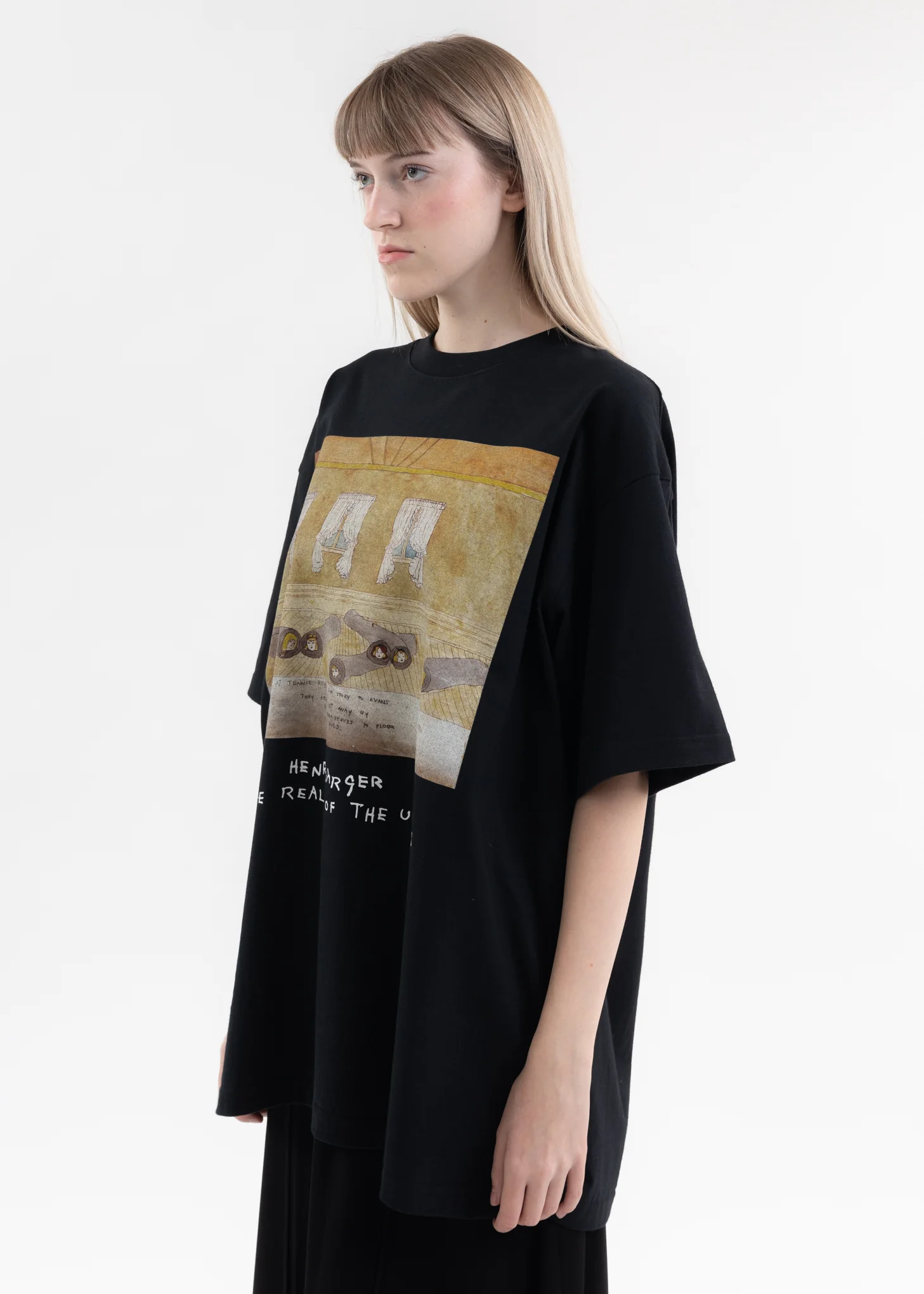 Black T-Shirts - Girls Rolled Up In Carpets KIDILL × Henry Darger Collaboration - Image 3