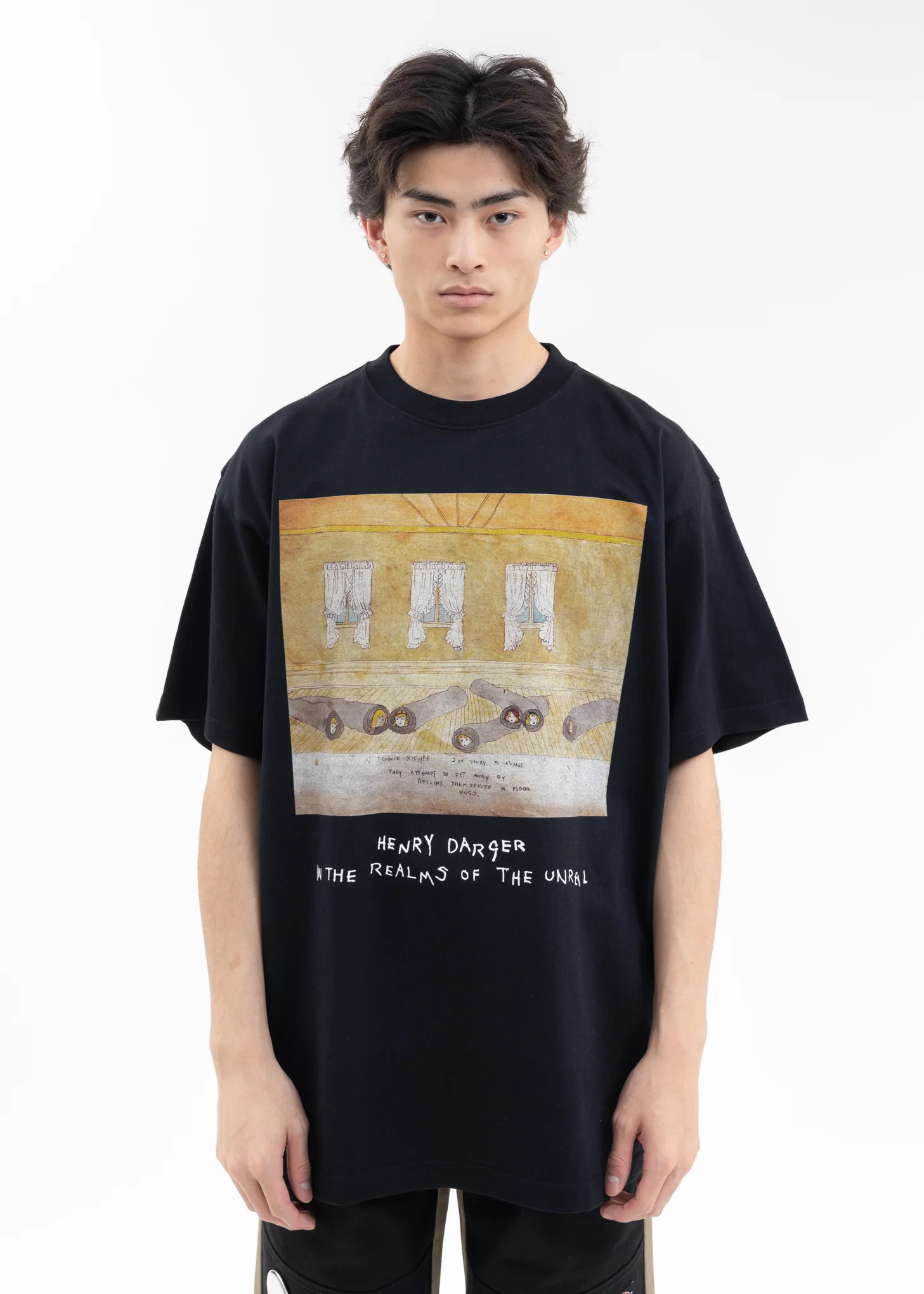 Black T-Shirts - Girls Rolled Up In Carpets KIDILL × Henry Darger Collaboration