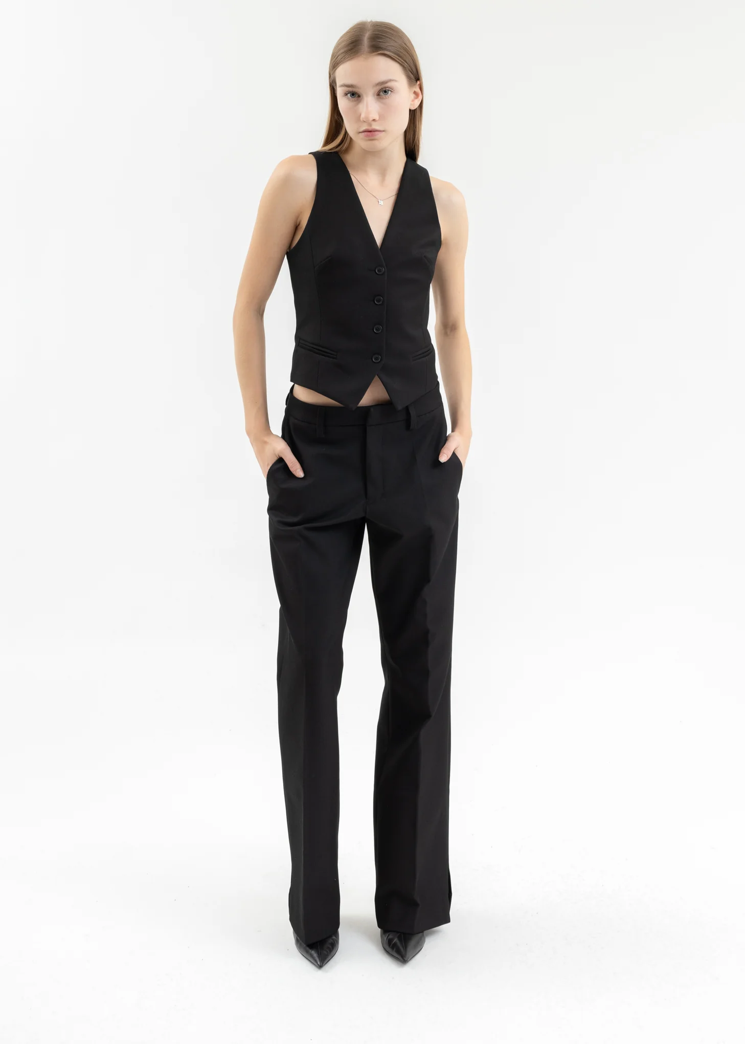 BLACK TAILORED VEST - Image 5