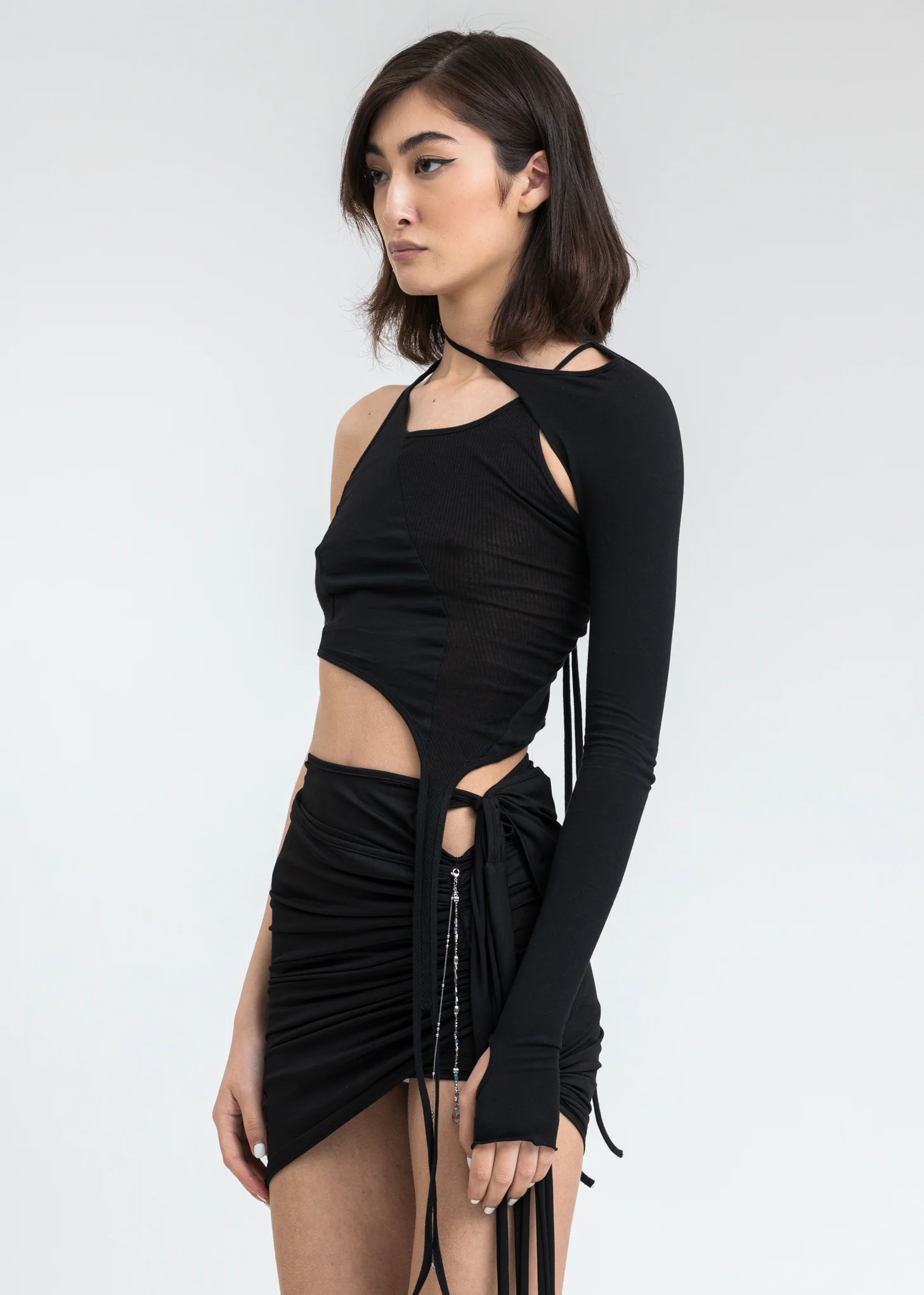Black Tank Top With Sleeve - Image 2