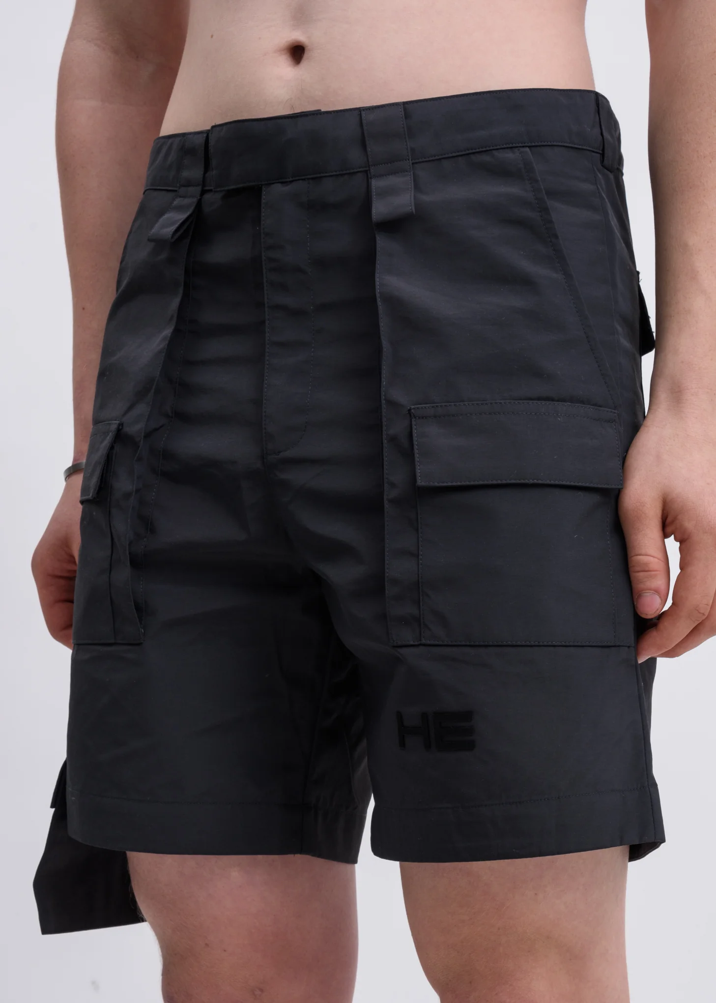 Black Technical Pocket Shorts - Image 3