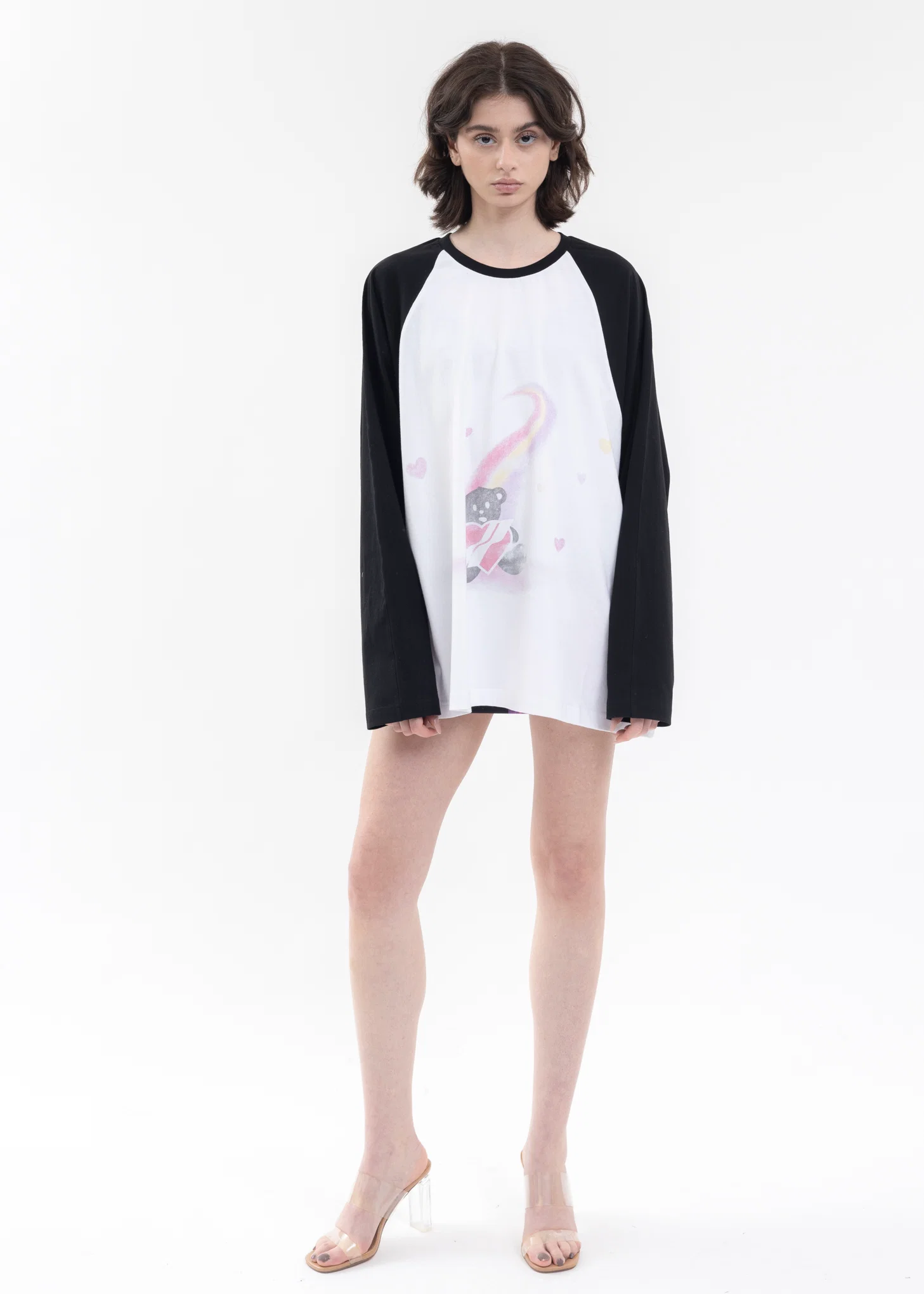 BLACK TEDDY BEAR PRINT LONG-SLEEVED T-SHIRT - Image 5