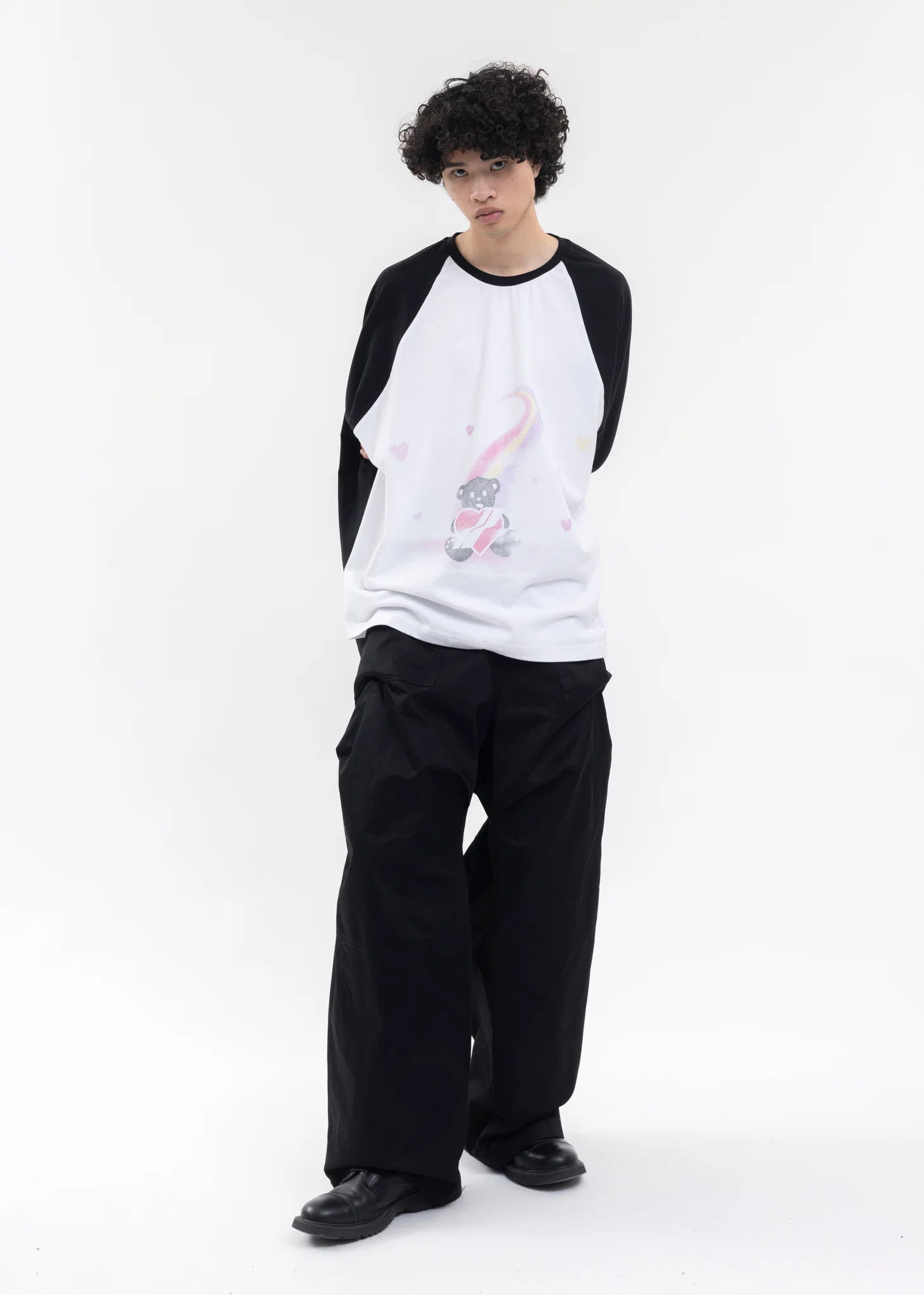 BLACK TEDDY BEAR PRINT LONG-SLEEVED T-SHIRT - Image 5