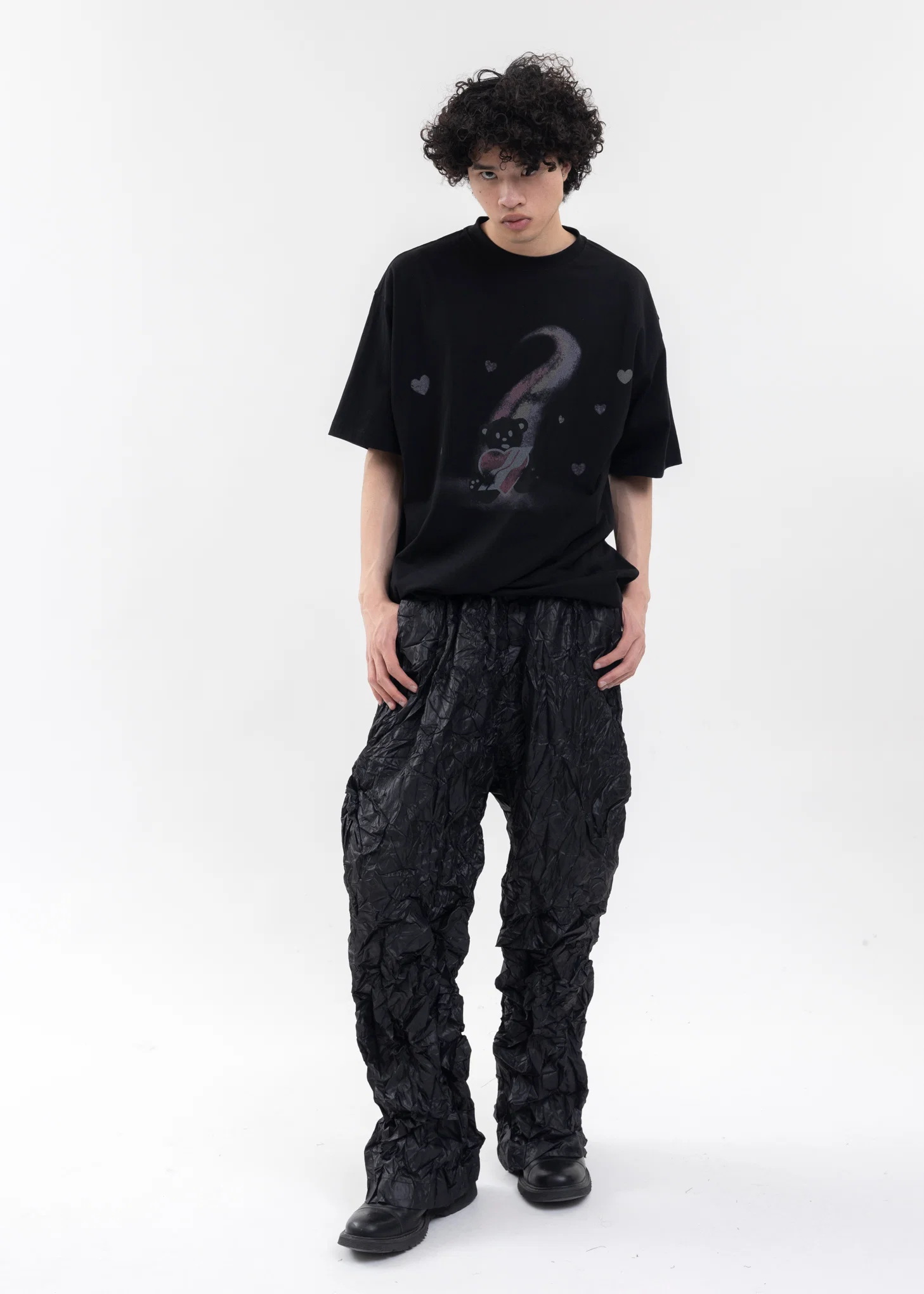 BLACK TEDDY BEAR PRINT T-SHIRT - Image 5