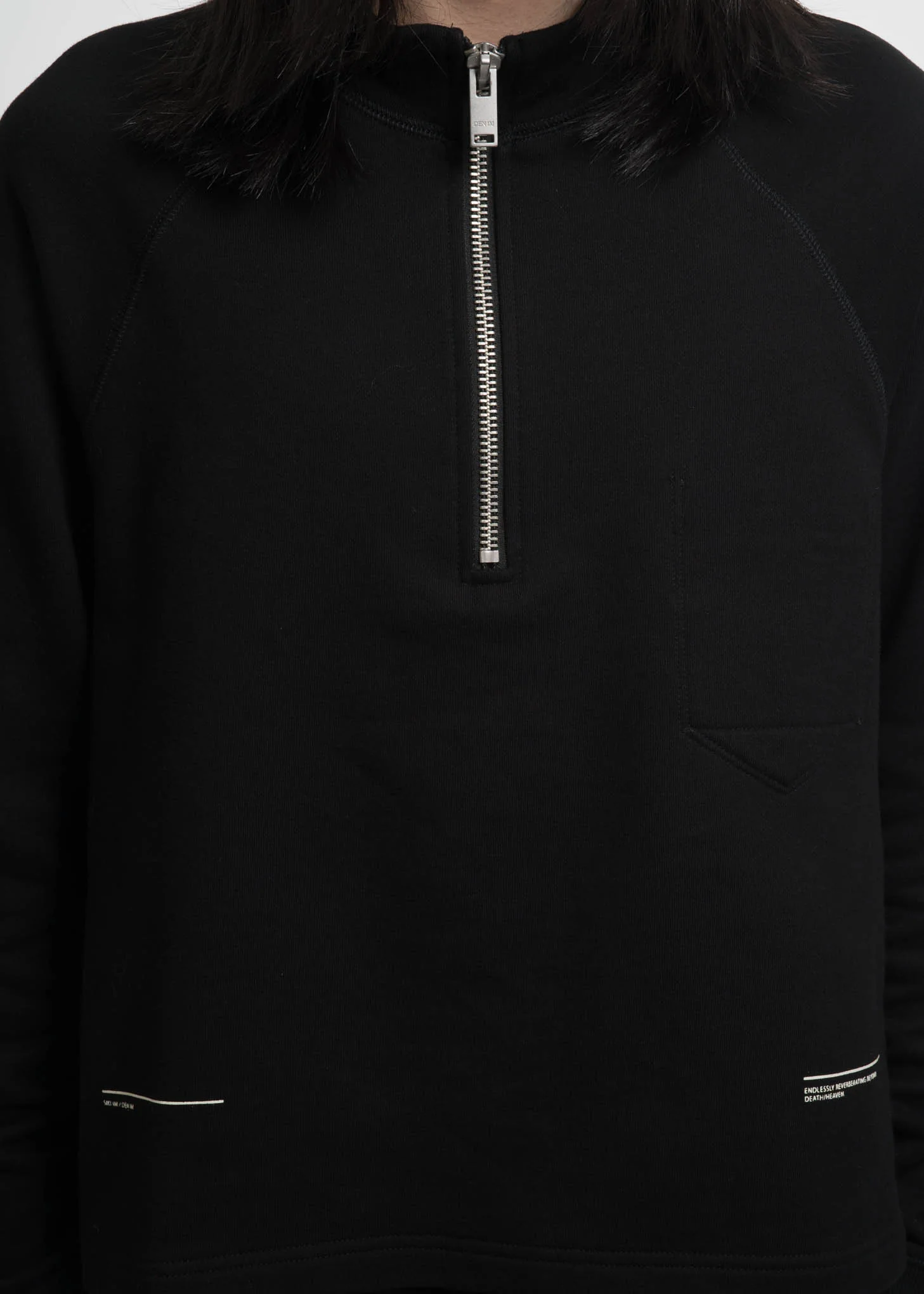 Black Terry Zip Turtle Neck - Image 4