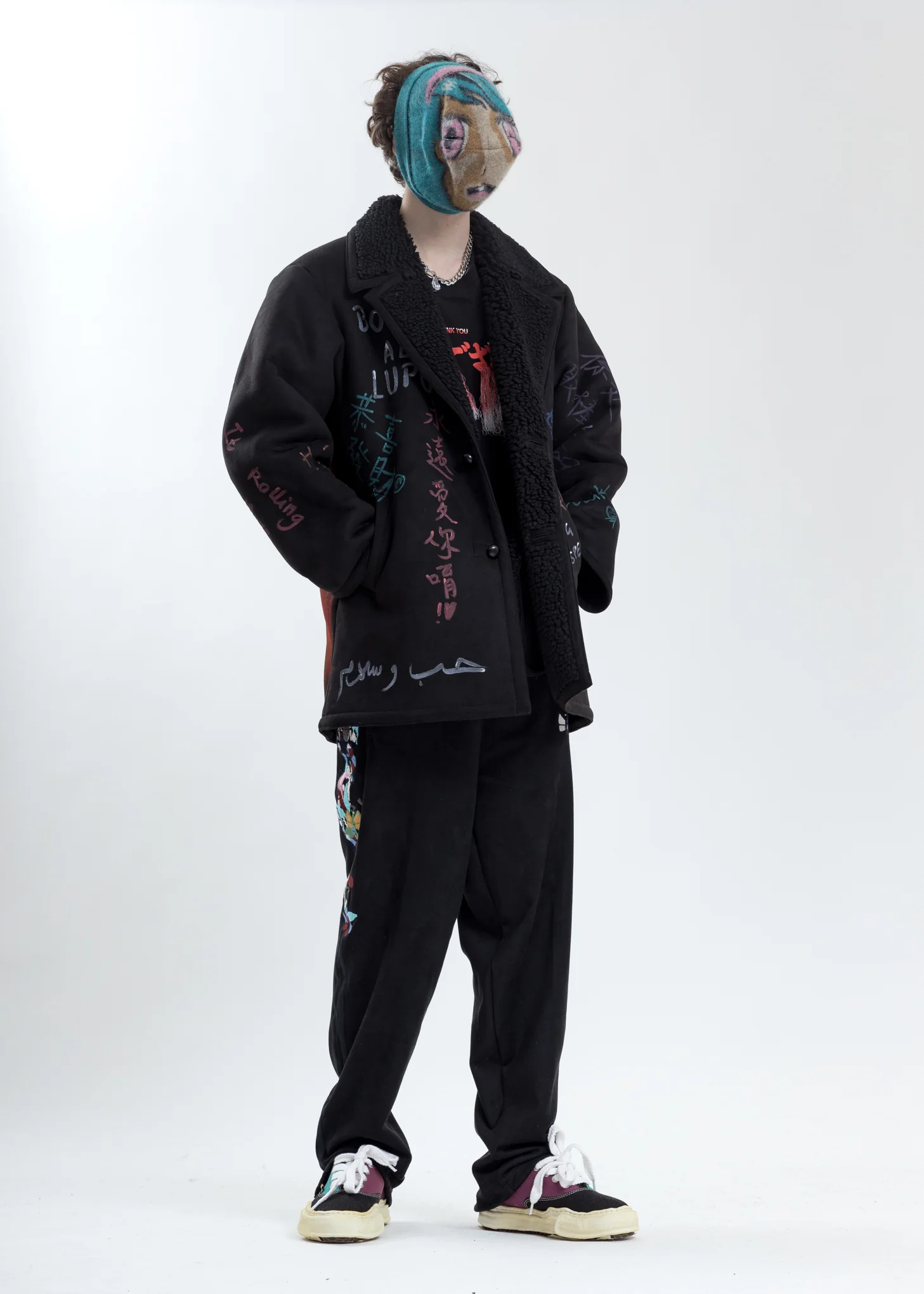Black Thank You Fringe Embroidery T-Shirt - Image 6