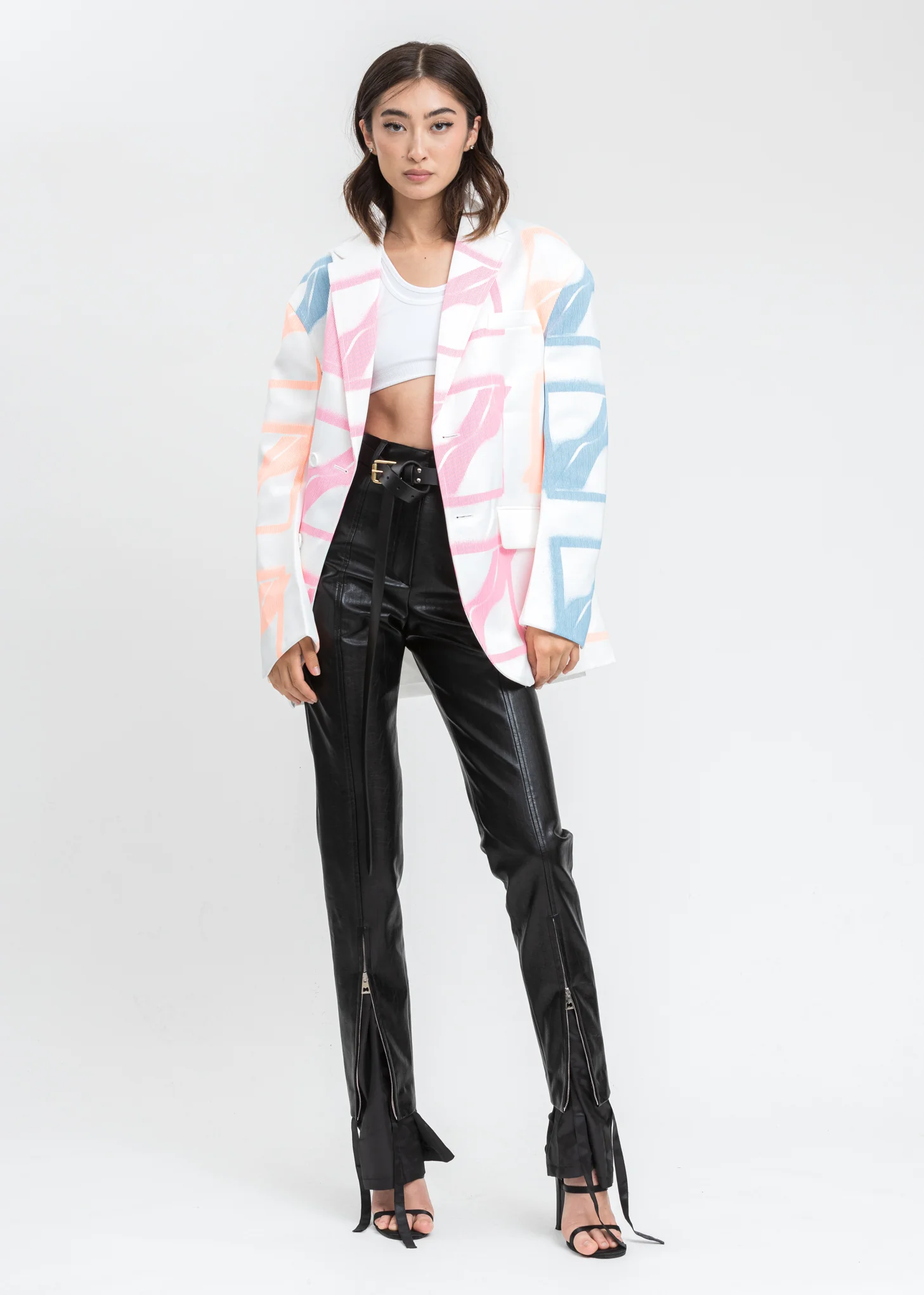 Black Thin Collage Belt - Image 8