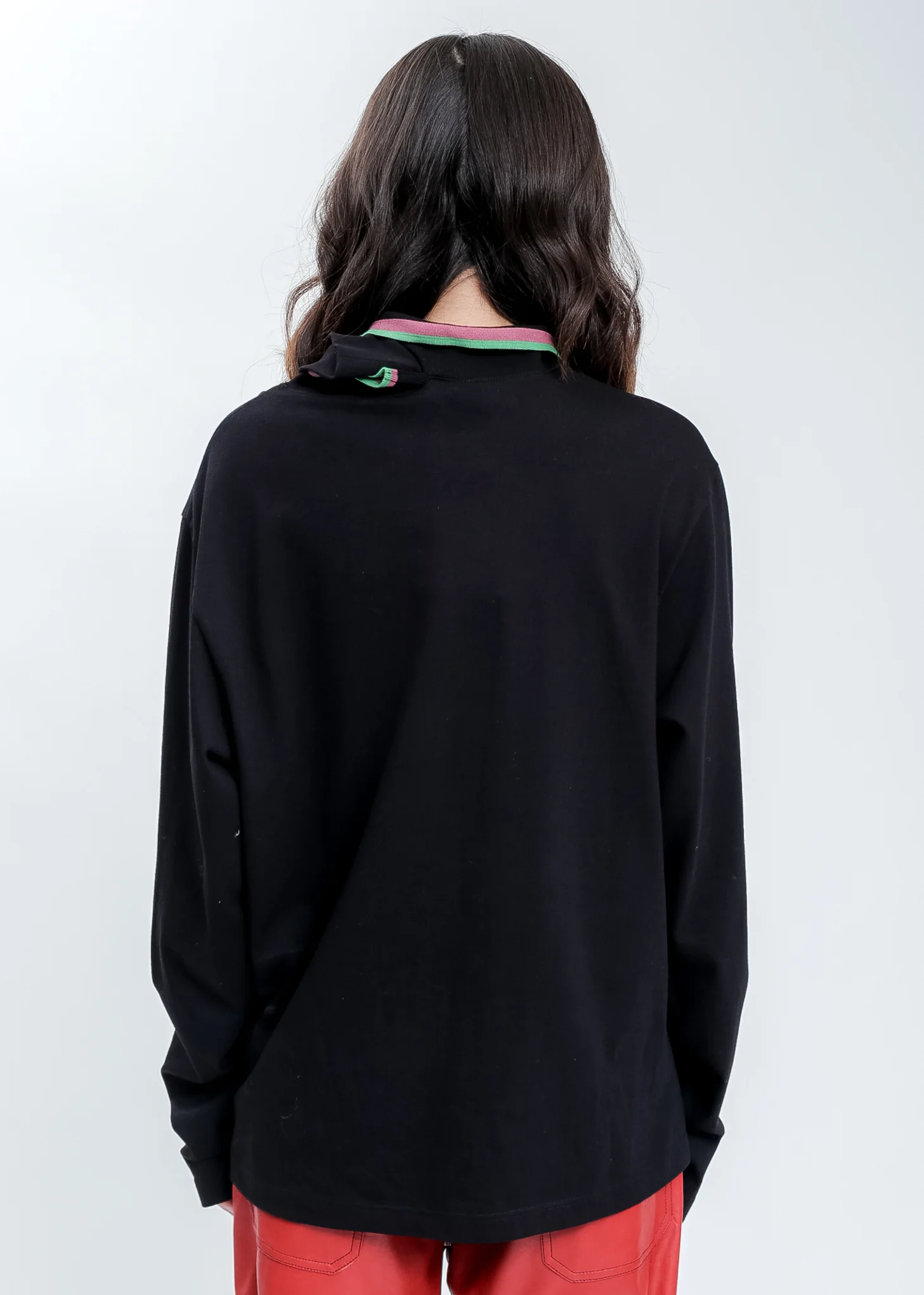 Black Three Neck Polo Long Sleeves - Image 4