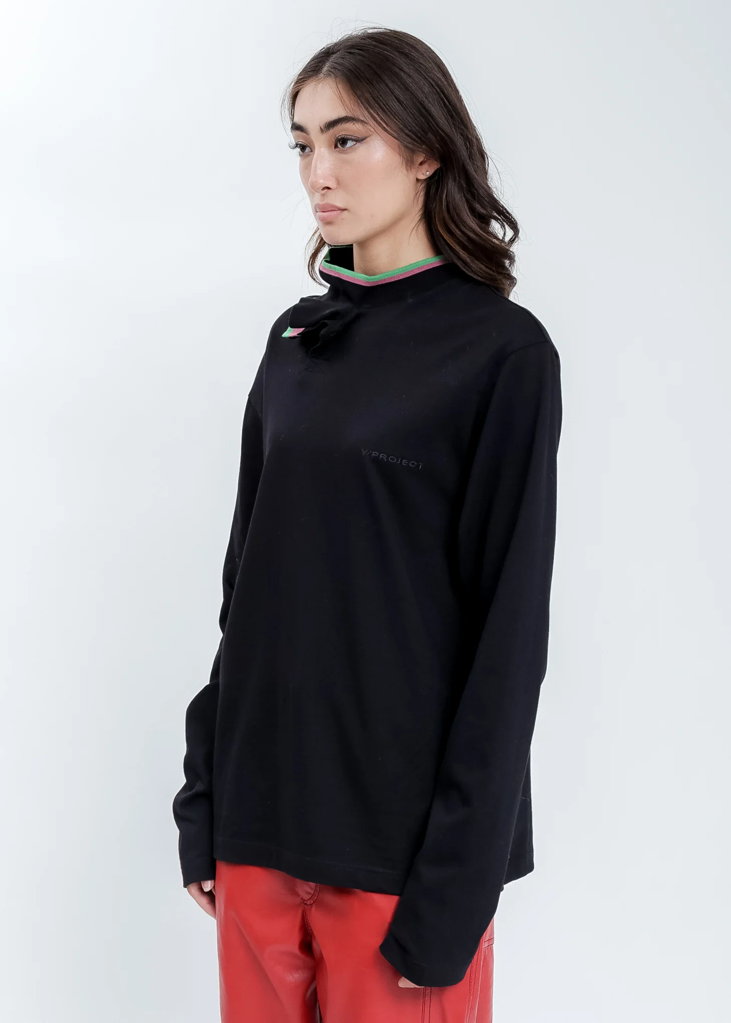 Black Three Neck Polo Long Sleeves - Image 7