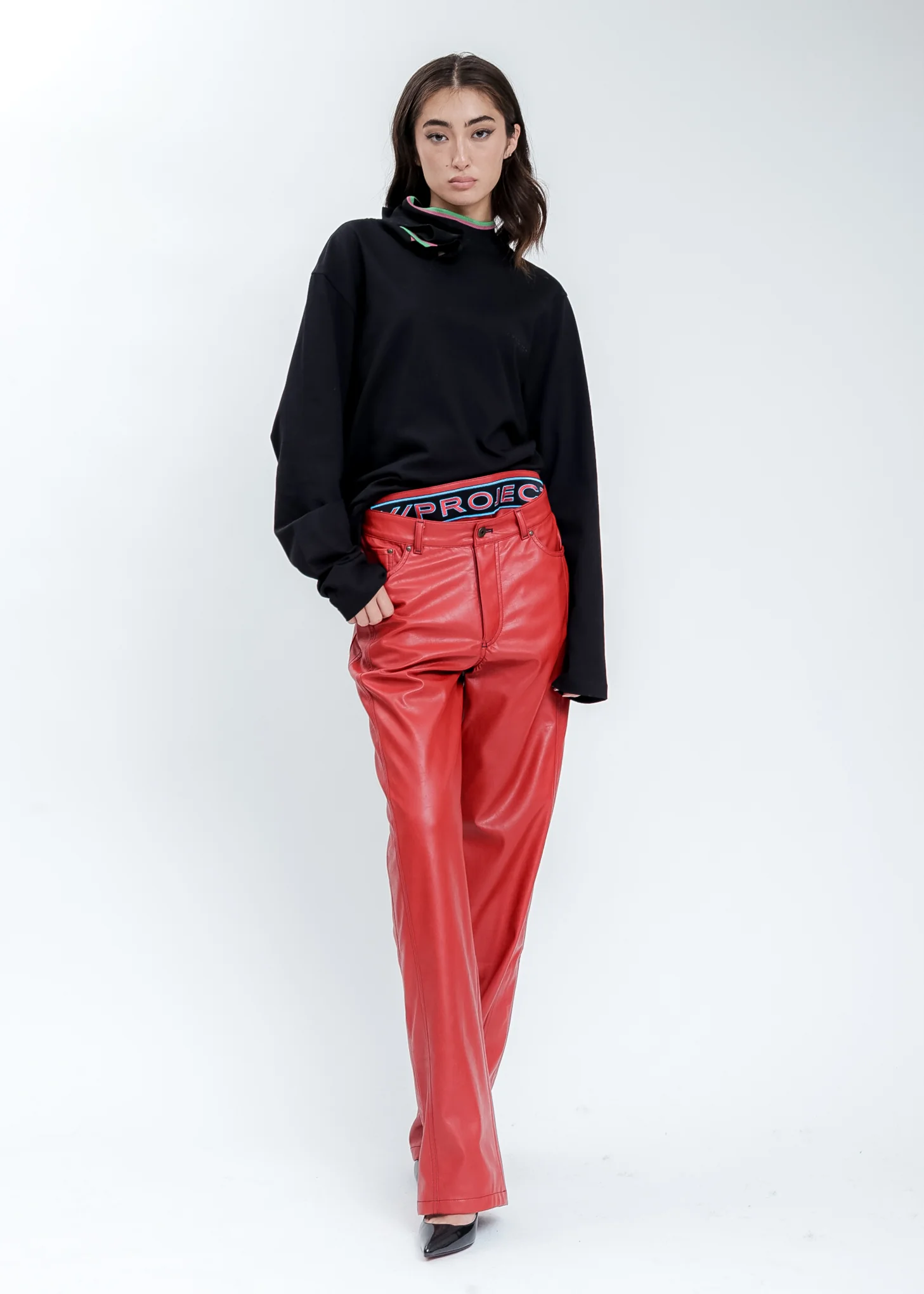 Black Three Neck Polo Long Sleeves - Image 9