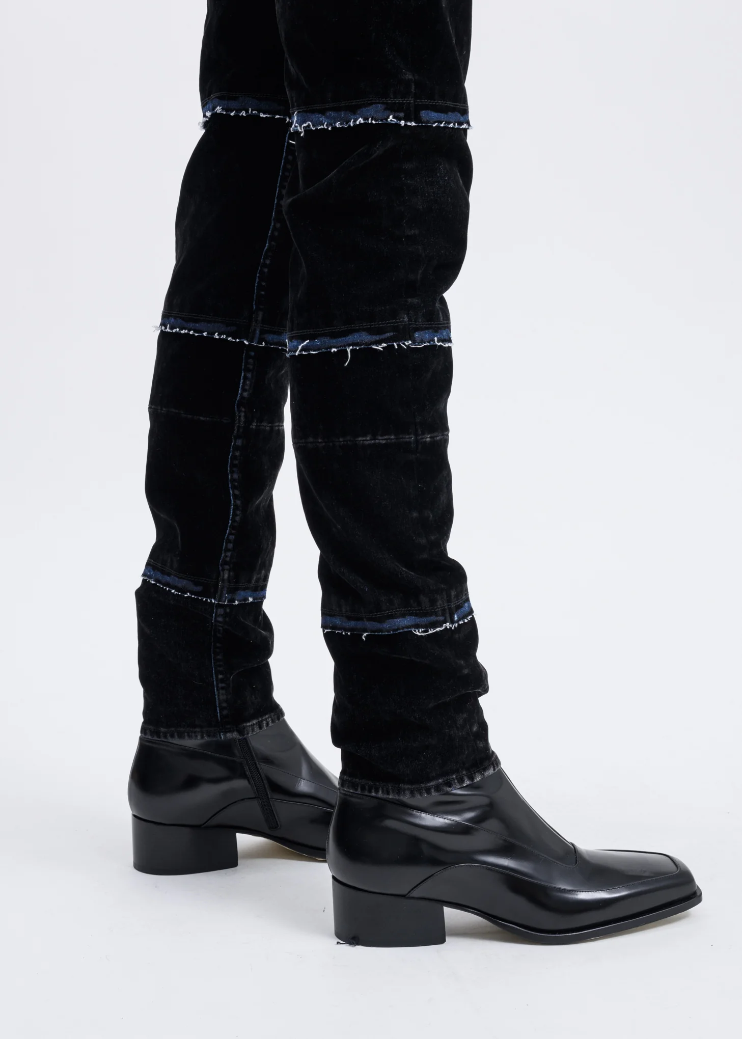 Black Tiered Flock-print Denim Skinny Jeans - Image 2