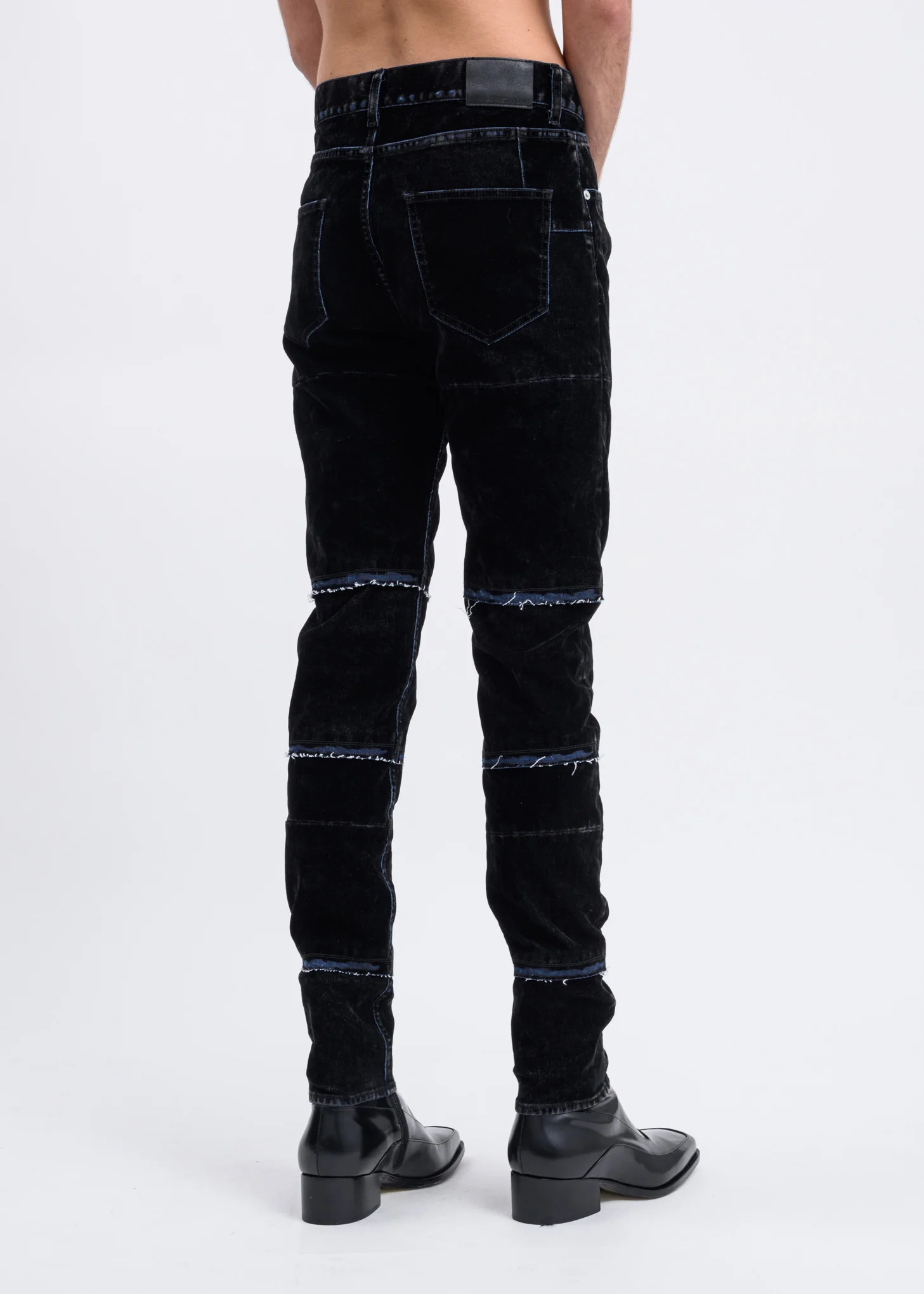 Black Tiered Flock-print Denim Skinny Jeans - Image 3