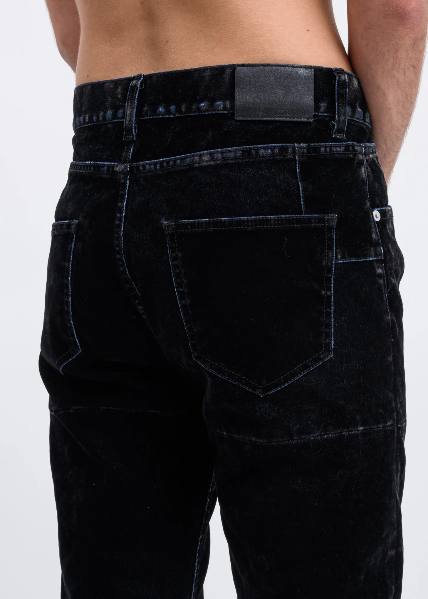 Black Tiered Flock-print Denim Skinny Jeans - Image 4