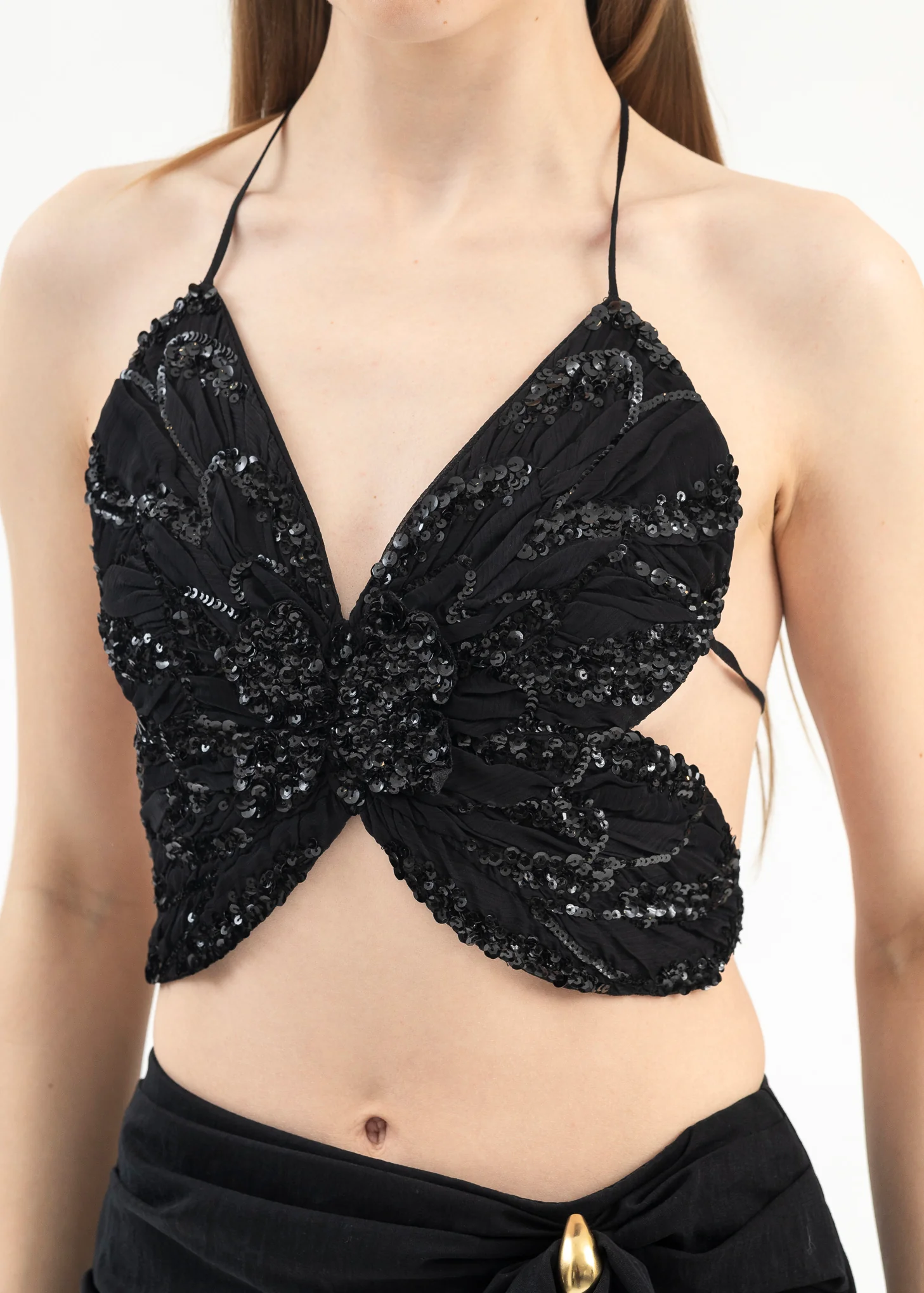 BLACK TOP EMBROID BUTTERFL - Image 2