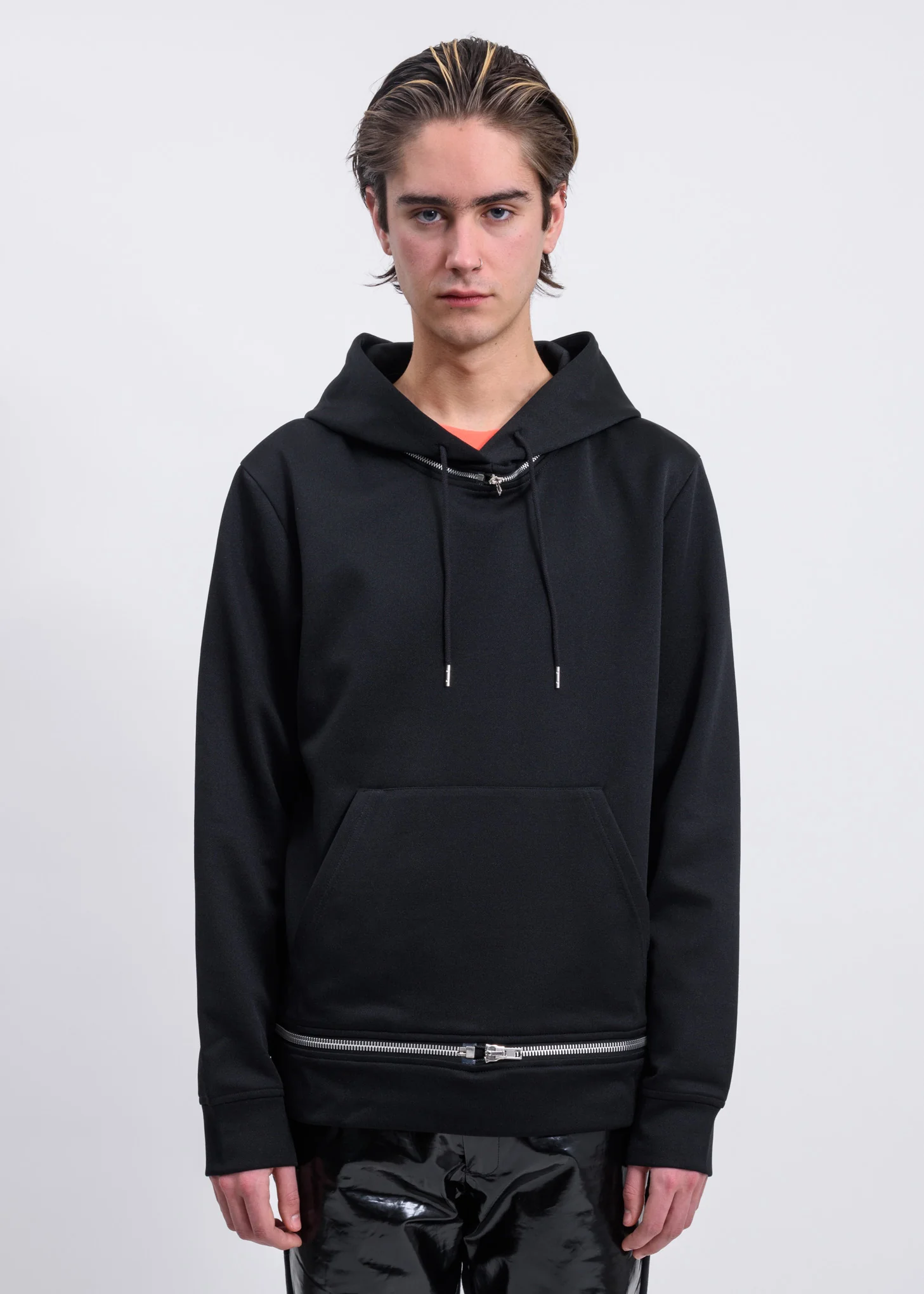 Black Track Zip Away Hoodie