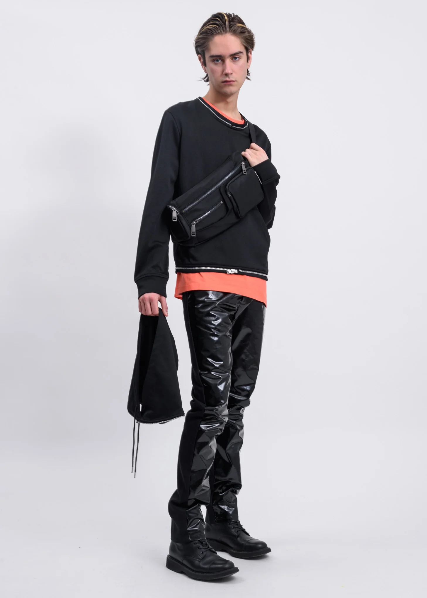 Black Track Zip Away Hoodie - Image 8