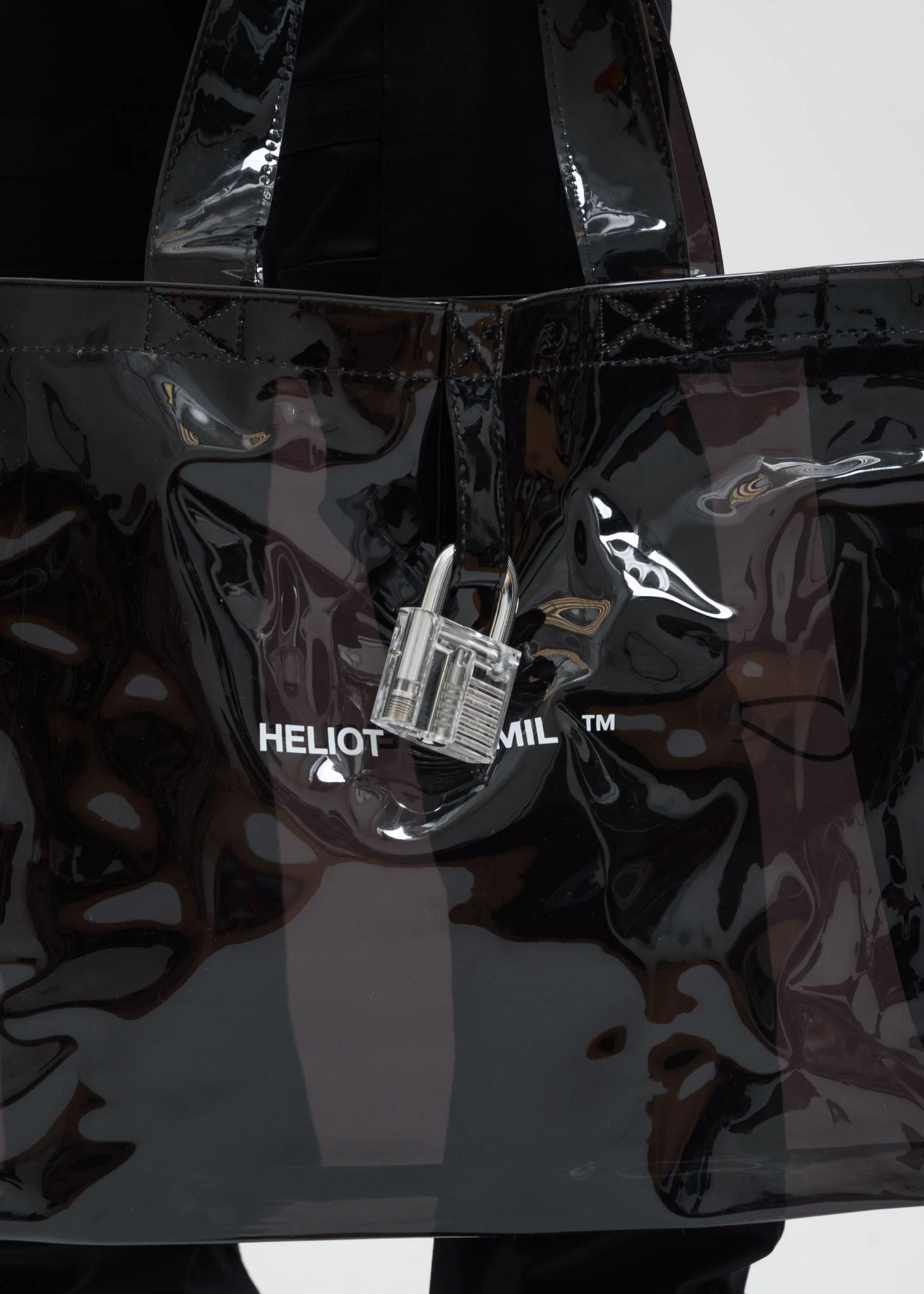 Black Transparent Bag with Lock - Image 3
