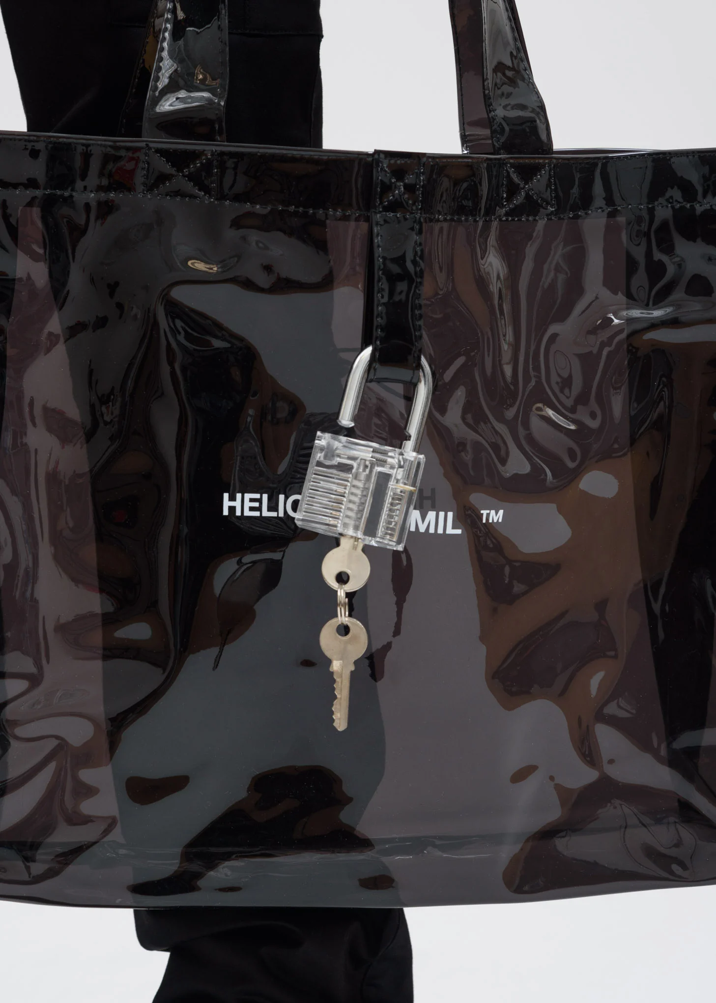 Black Transparent Bag with Lock - Image 4